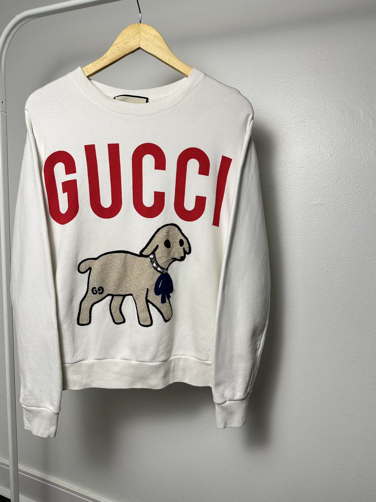 Gucci Gucci Lamb Logo White Sweatshirt Size US S / EU 44-46 / 1 - 2 Thumbnail