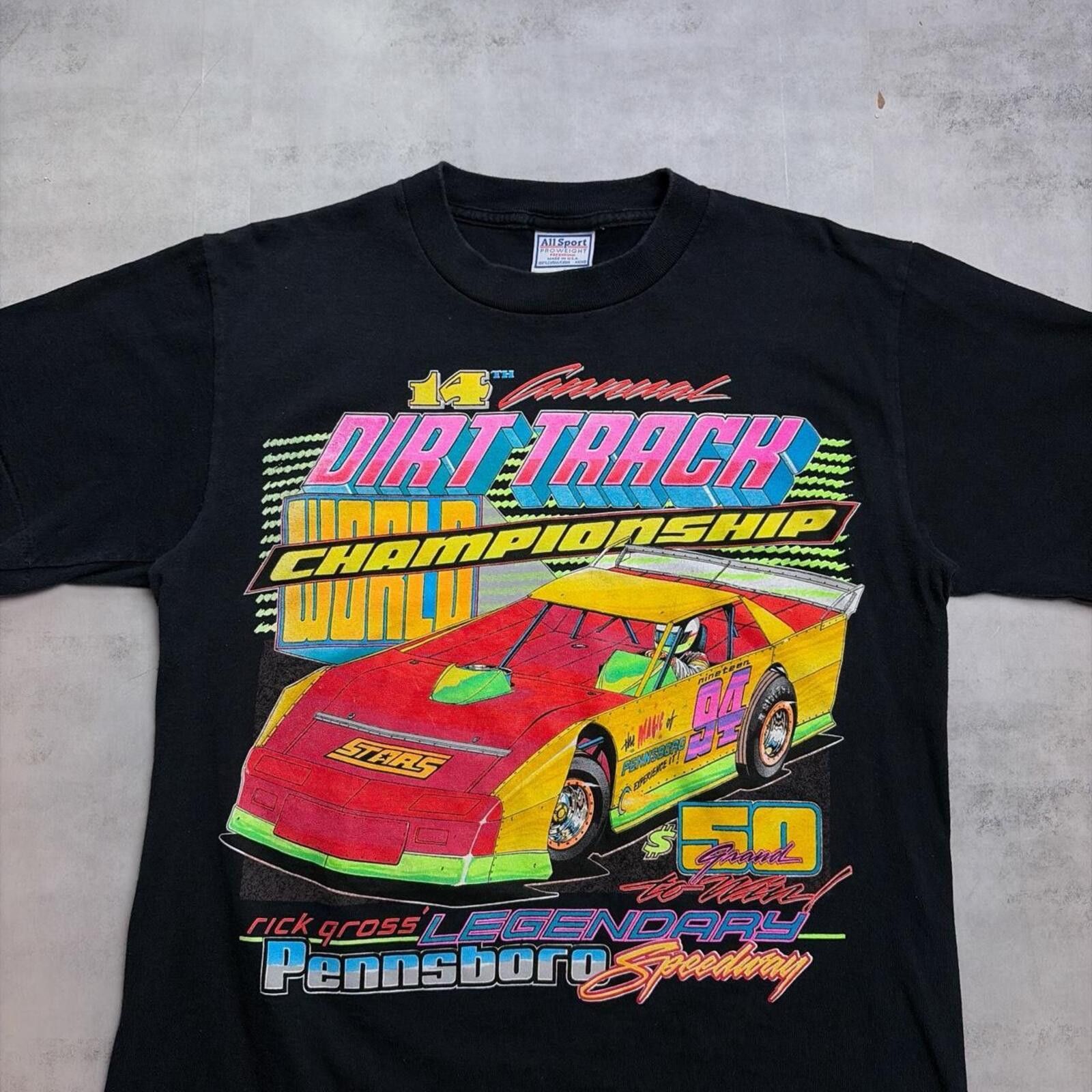 NASCAR Vintage Dirt Track Racing Graphic All Sport USA T-Shirt Size US M / EU 48-50 / 2 - 3 Thumbnail