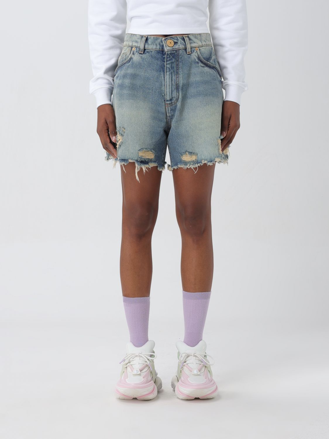 image of Balmain Short Woman Blue, Women's (Size 26)