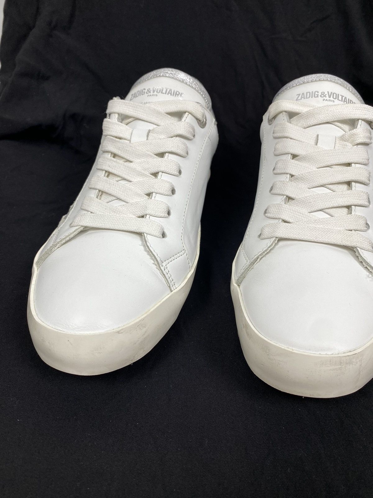 Zadig & Voltaire Zadig & Voltaire Fabric Used Leather Star Patch Sneakers 40 Size US 10 / IT 40 - 5 Thumbnail