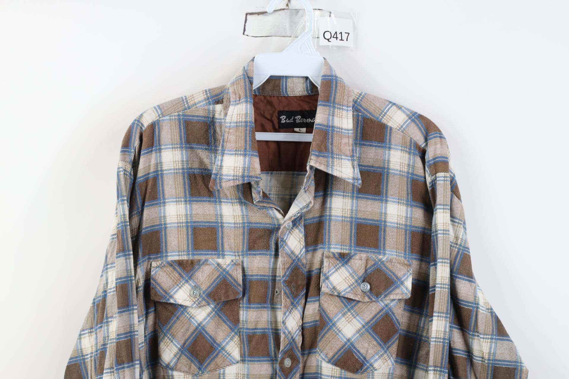 Vintage Vintage 70s Streetwear Western Flannel Button Shirt Plaid Size US L / EU 52-54 / 3 - 2 Thumbnail
