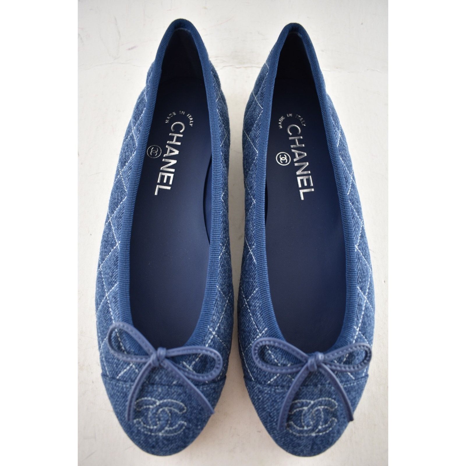 Chanel Chanel Denim Blue Quilted CC Bow Ballet Flat 41.5 Size US 11.5 / IT 41.5 - 13 Thumbnail