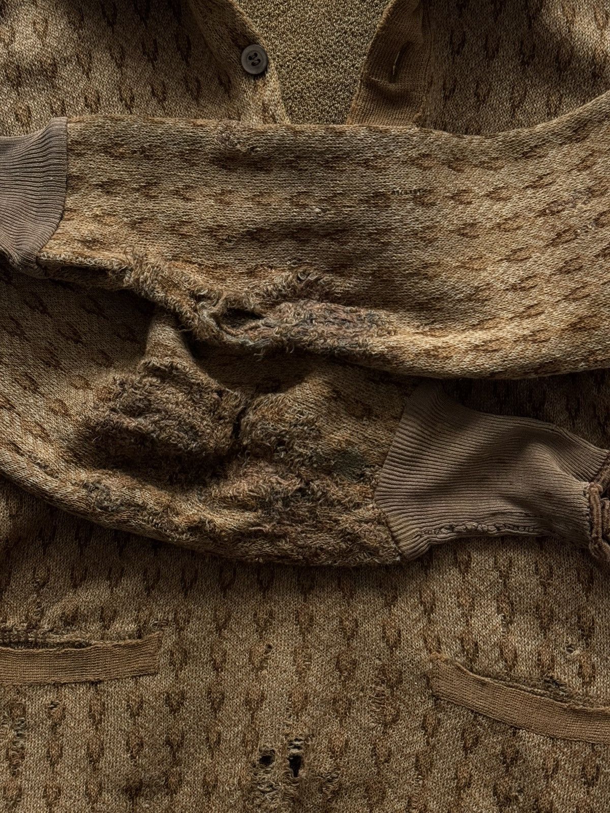 Vintage 1930s German Thrashed Avant Garde Wool Knit Sweater Size US S / EU 44-46 / 1 - 4 Thumbnail