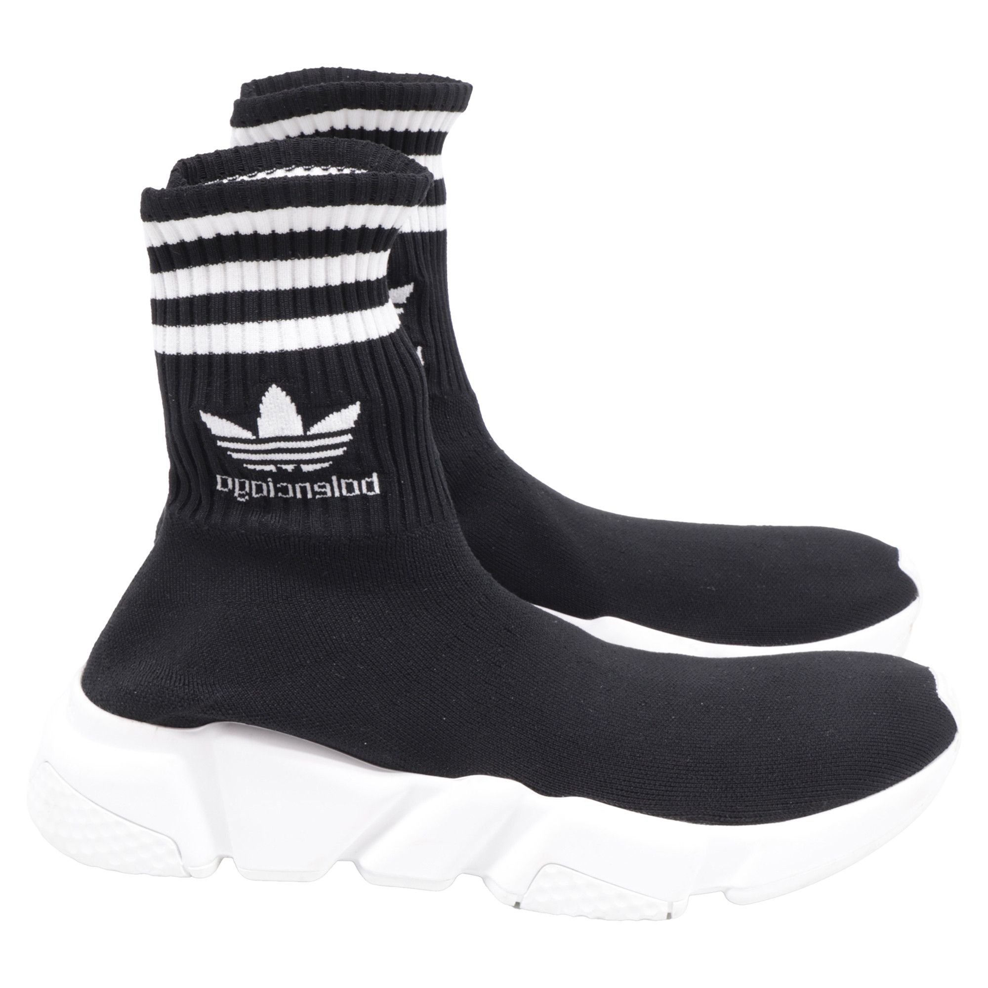 Balenciaga Balenciaga x Adidas Speed Trainer Shoes in Black Polyester Size US 5.5 / EU 38 - 1 Thumbnail
