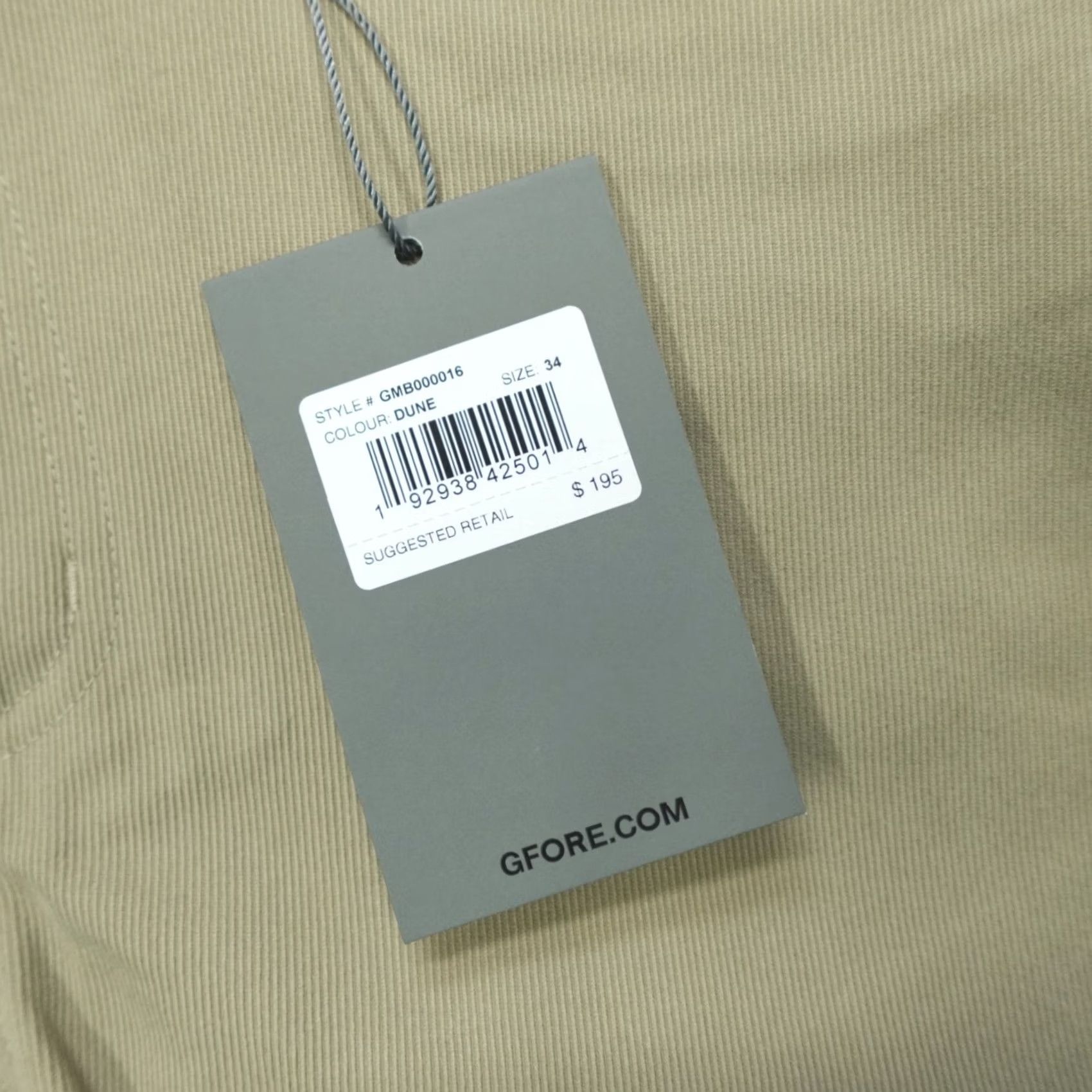 G/FORE G/Fore Cotton 5 Pocket Performance Golf Pants Men's Size 34x32 Dune GMB000016 Size US 34 / EU 50 - 2 Thumbnail