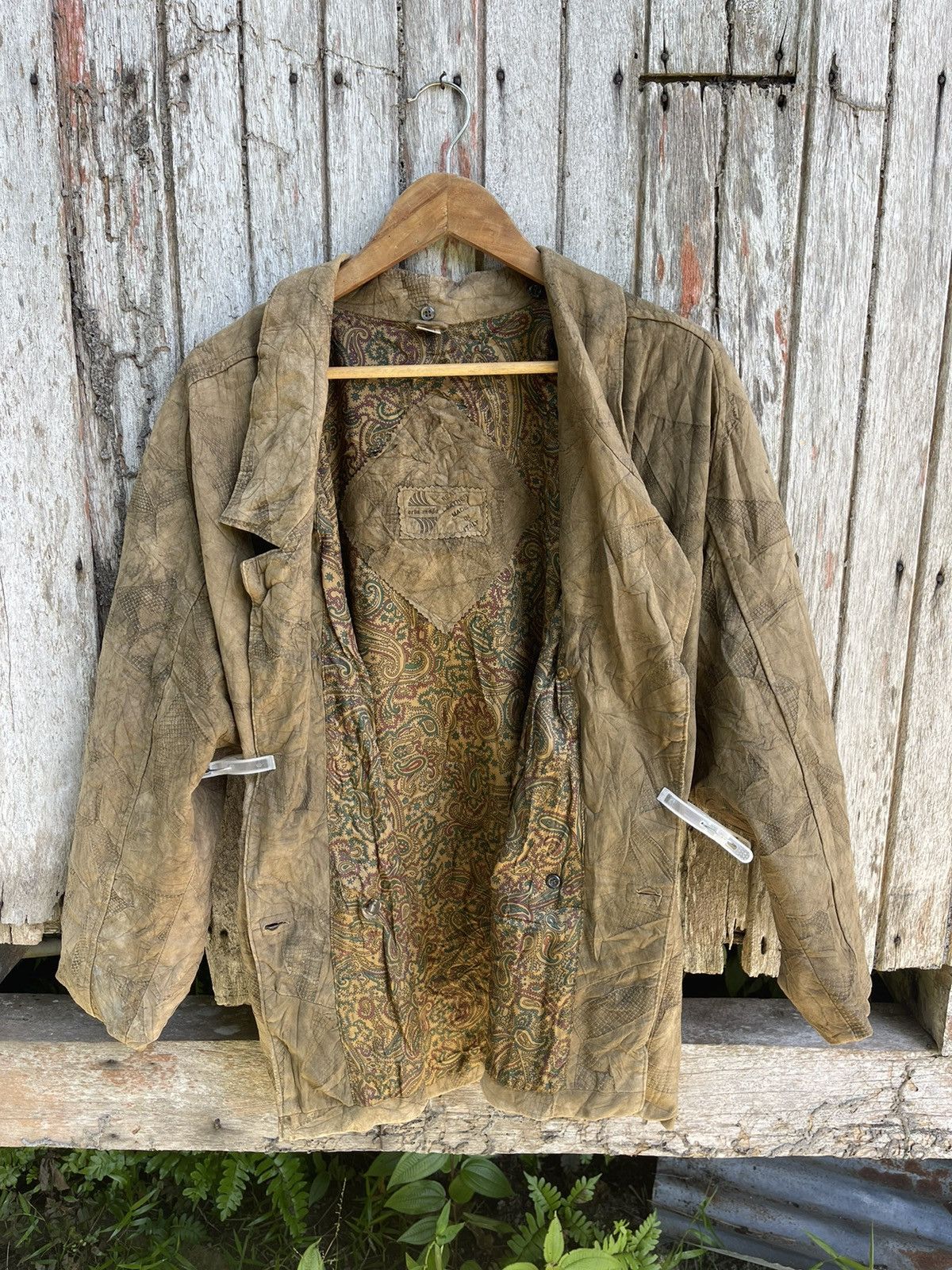 Designer Vintage Erta Mode Distressed Italian Leather Blazer Size US L / EU 52-54 / 3 - 11 Thumbnail