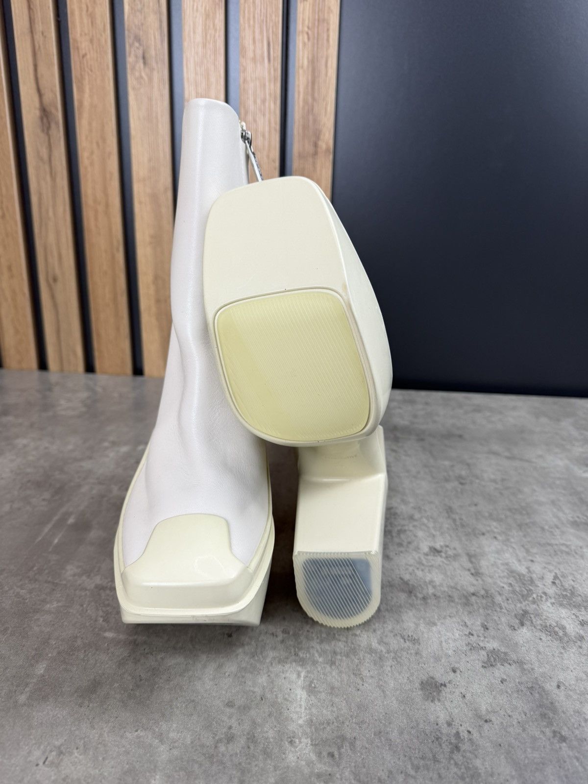 Peter Do at.kollektive x Peter Do Leather Platform Ankle Boots White Size US 10 / IT 40 - 9 Thumbnail
