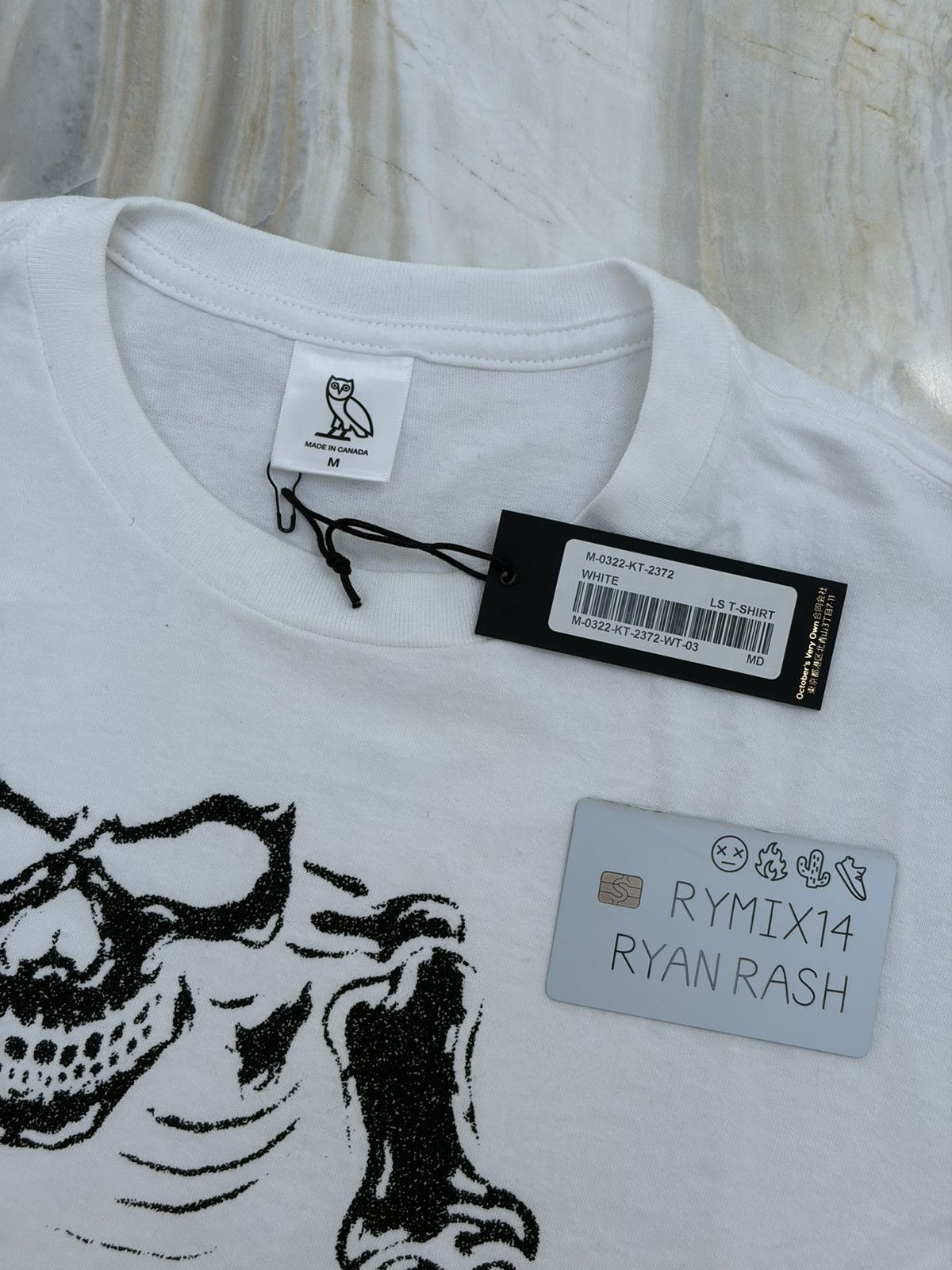 October's Very Own OVO Skeleton Long Sleeve Tee - White Size US M / EU 48-50 / 2 - 2 Thumbnail