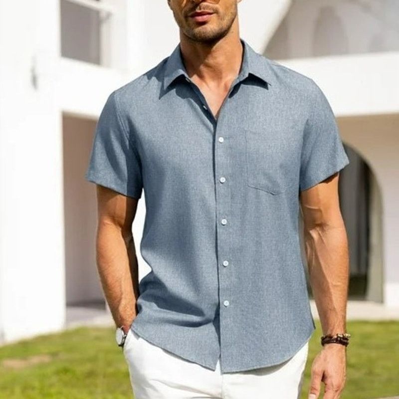 Peter Millar PETER MILLAR Seaside Washed Solid Sport Shirt Silk Cotton SS Size US L / EU 52-54 / 3 - 1 Thumbnail