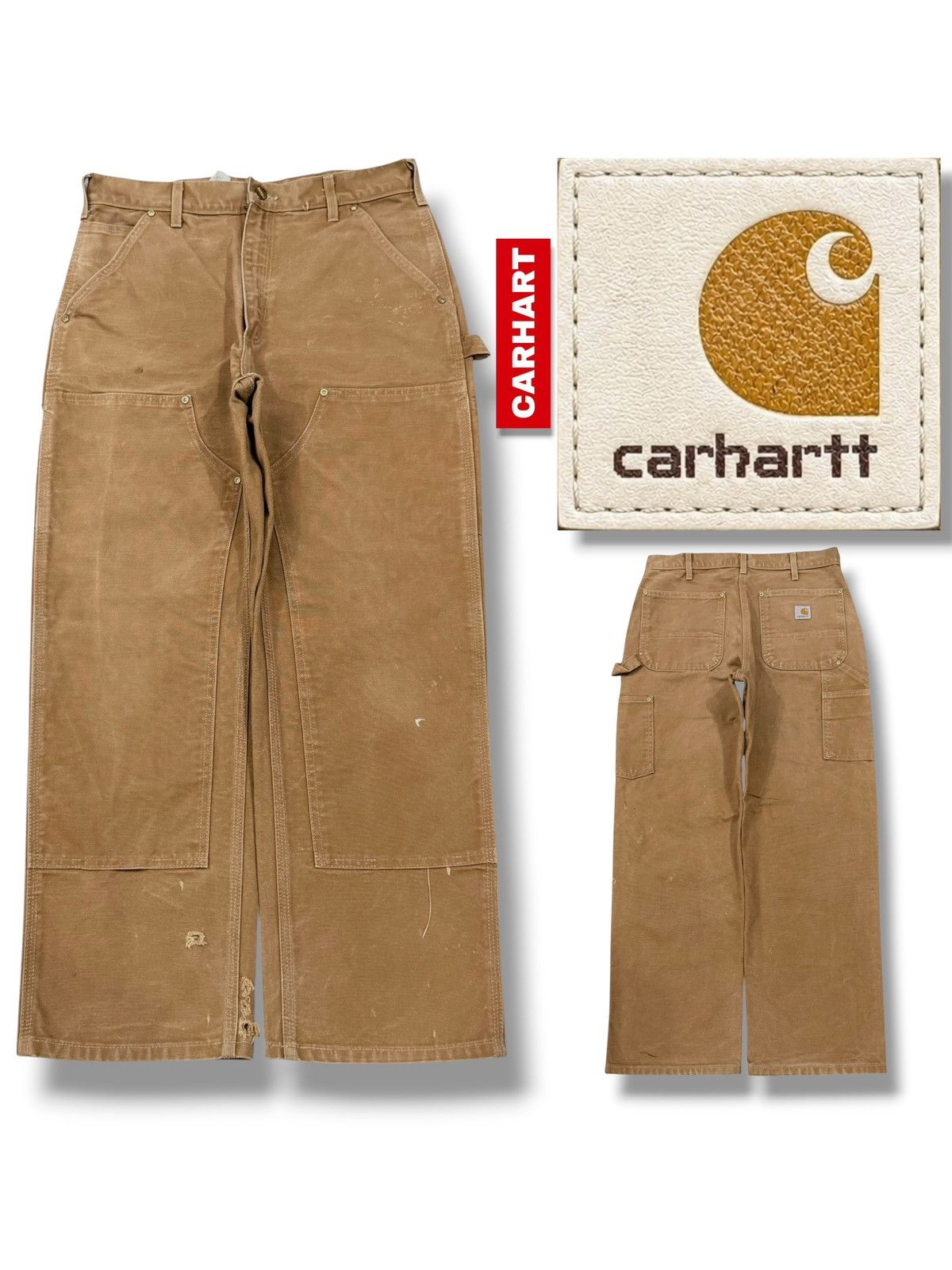Carhartt Vintage Carhartt Double Knee Duck Canvas Carpenter Pants W31 Size US 31 - 1 Thumbnail