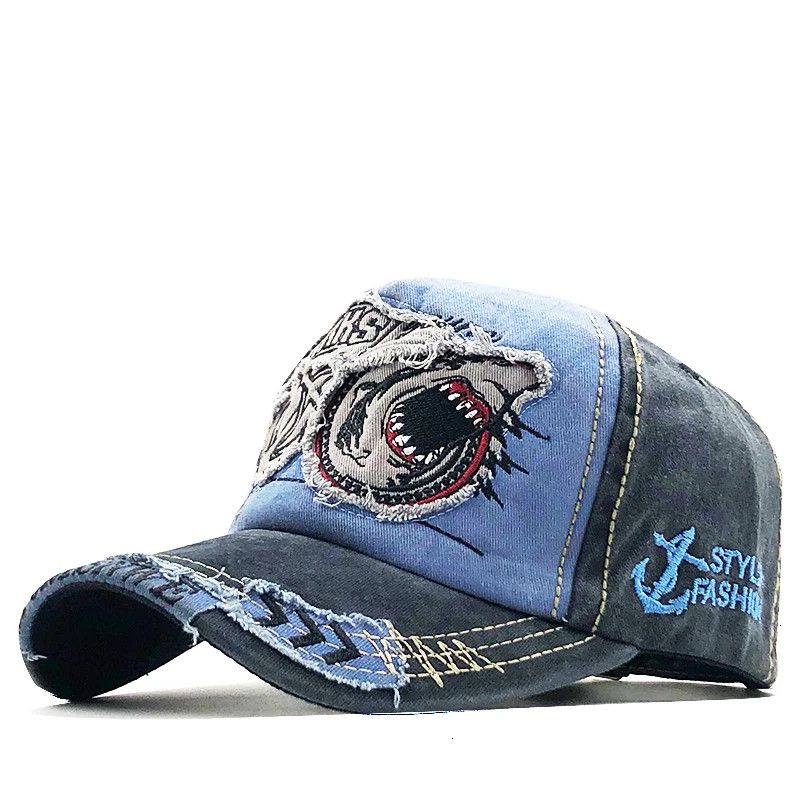 Other Cotton Baseball Cap Hat Shark Embroidery Gift For Him Size ONE SIZE - 7 Thumbnail