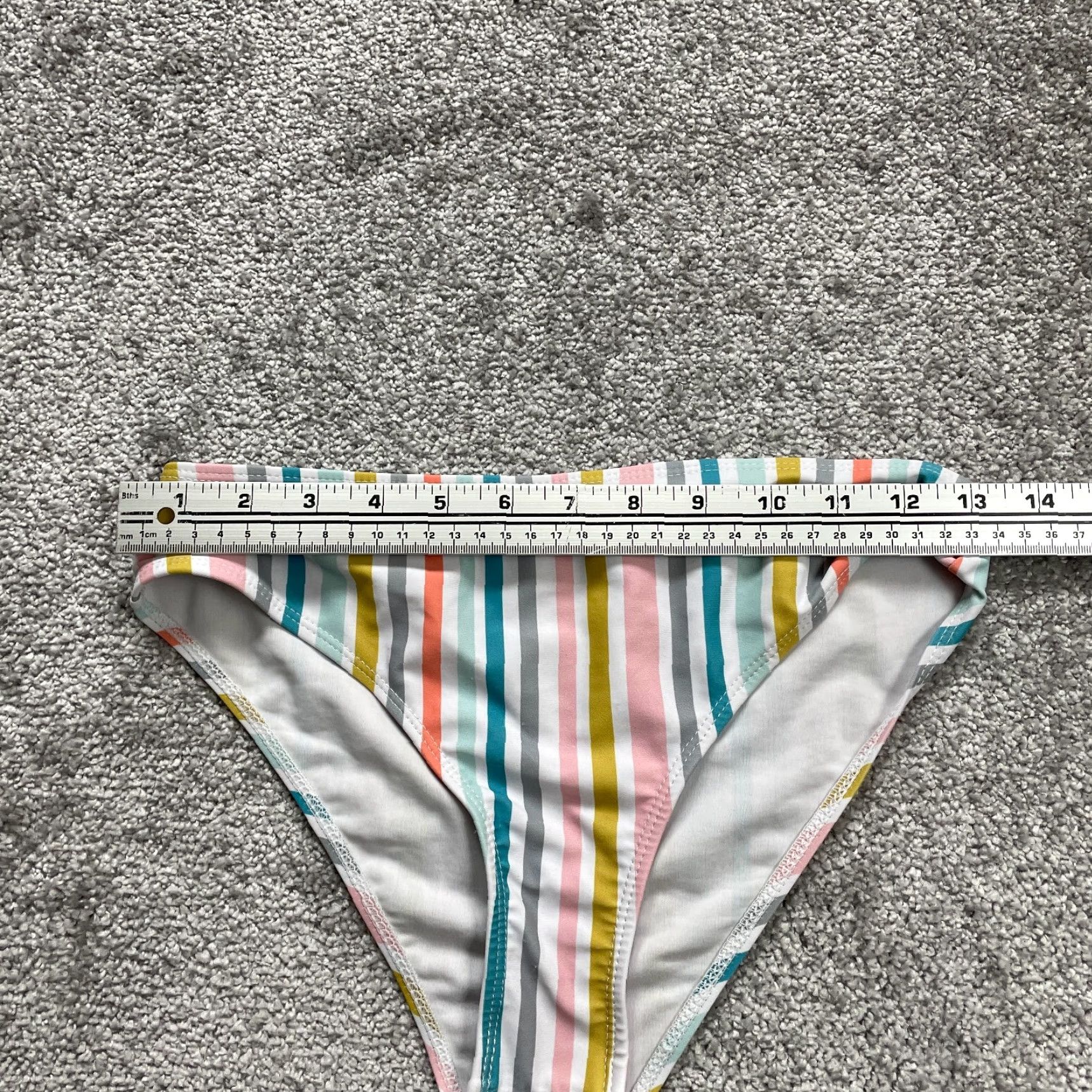 Shein Shein Bikini Bottom Womens S Multicolor Striped Beach Swim Bottom Spandex Blend Breathable Stretch Regular Size 28" / US 6 / IT 42 - 6 Thumbnail