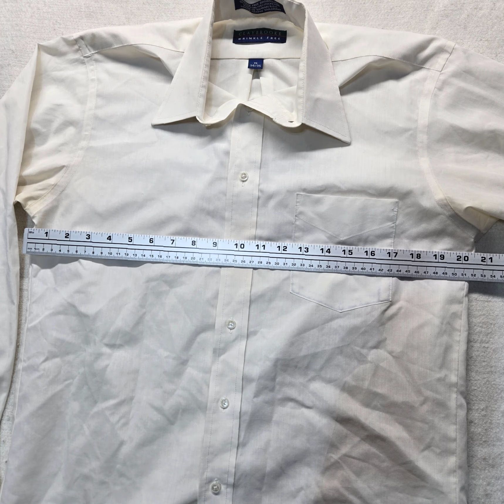 Vintage VINTAGE Claybrooke Shirt Mens Button-Down Long Sleeve White 15 32/35 Cotton Blend Pocket Casual Business Travel 90s Mens Size US M / EU 48-50 / 2 - 4 Thumbnail