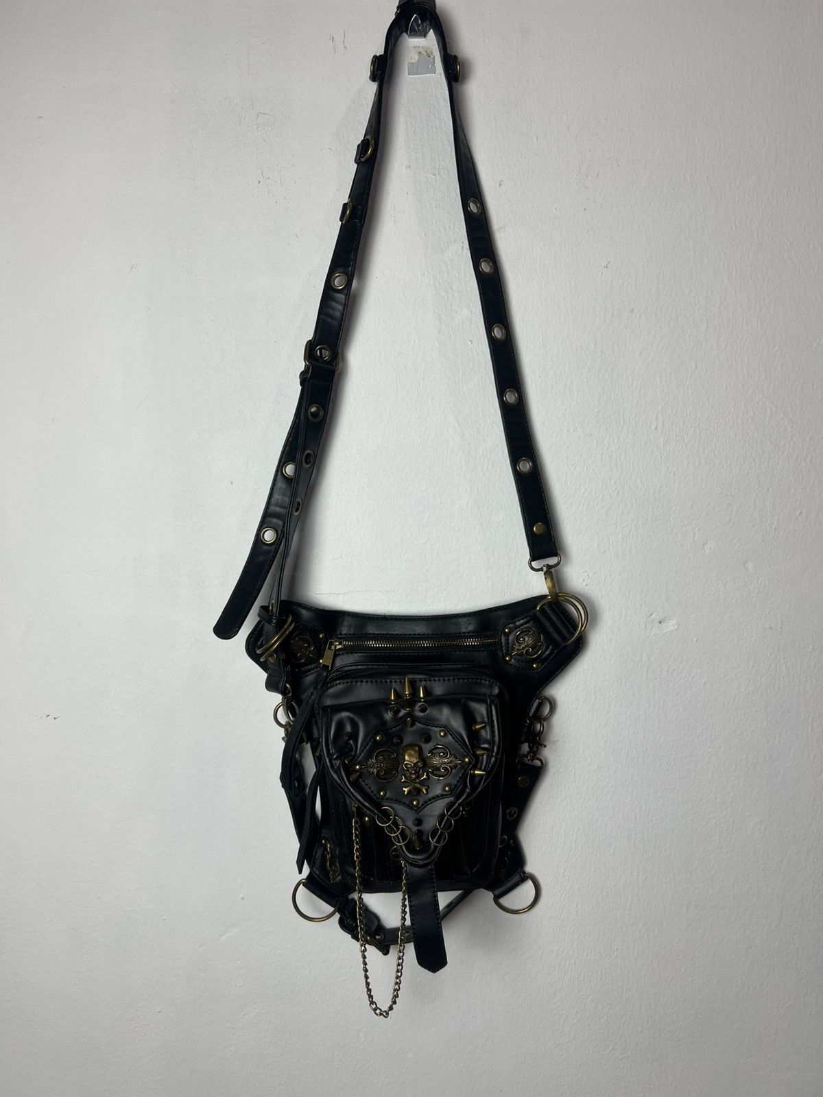 KMRii Steampunk Studded KMRii Style Leather Shoulder Bag Size ONE SIZE - 1 Thumbnail