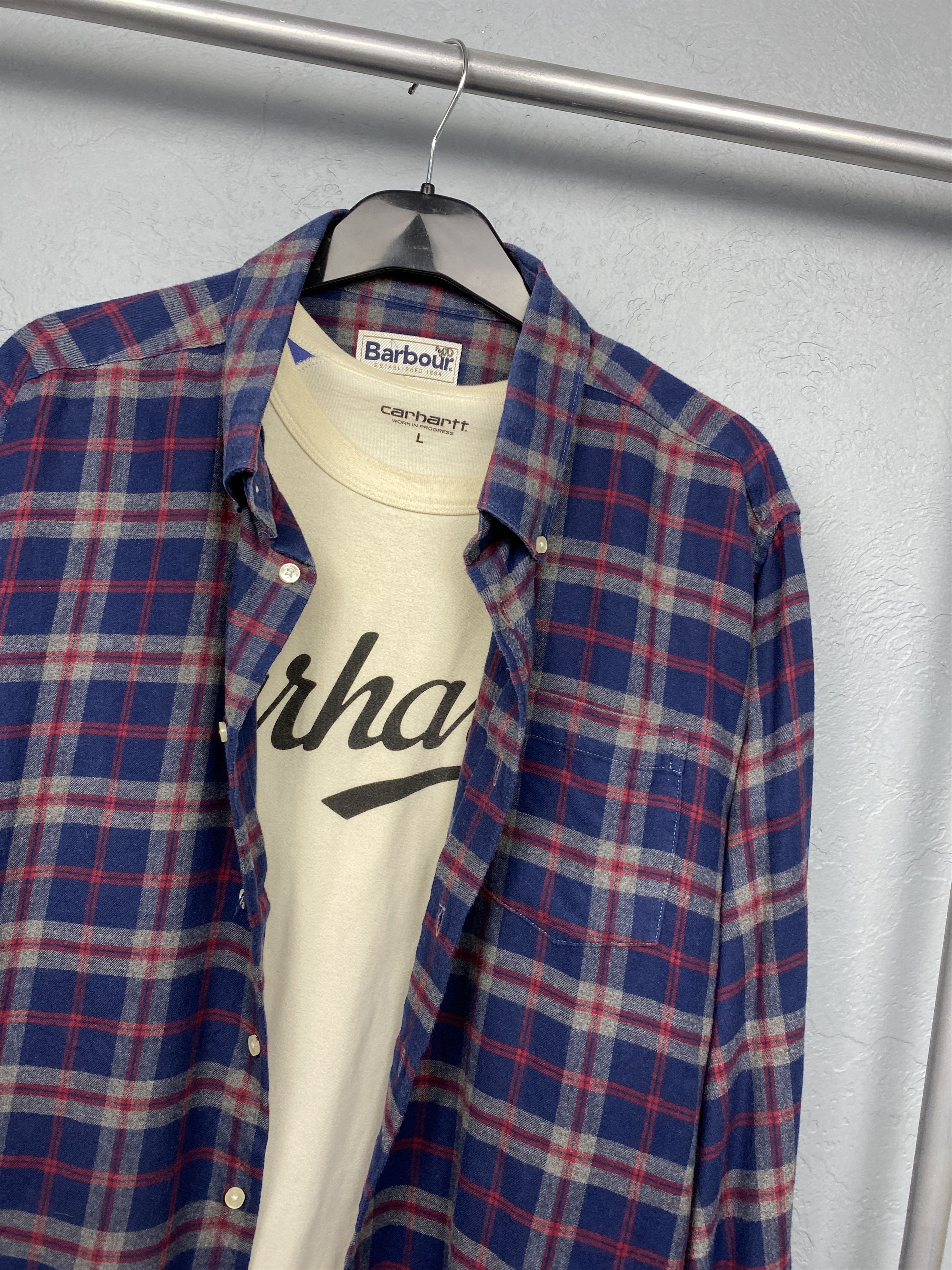Barbour × Flannel Barbour Vintage Mens Flannel Plaid Shirt Size US XL / EU 56 / 4 - 2 Thumbnail