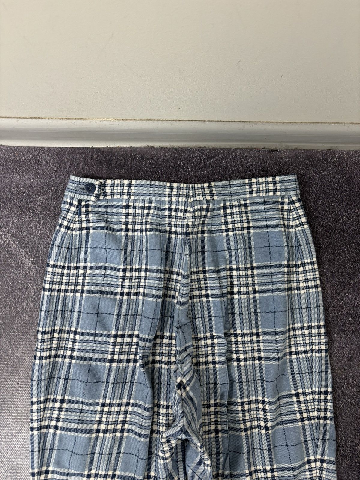 Escada Escada Margaretha Ley Vintage Tartan Check Blue Luxury Pants Size 32" / US 10 / IT 46 - 14 Thumbnail