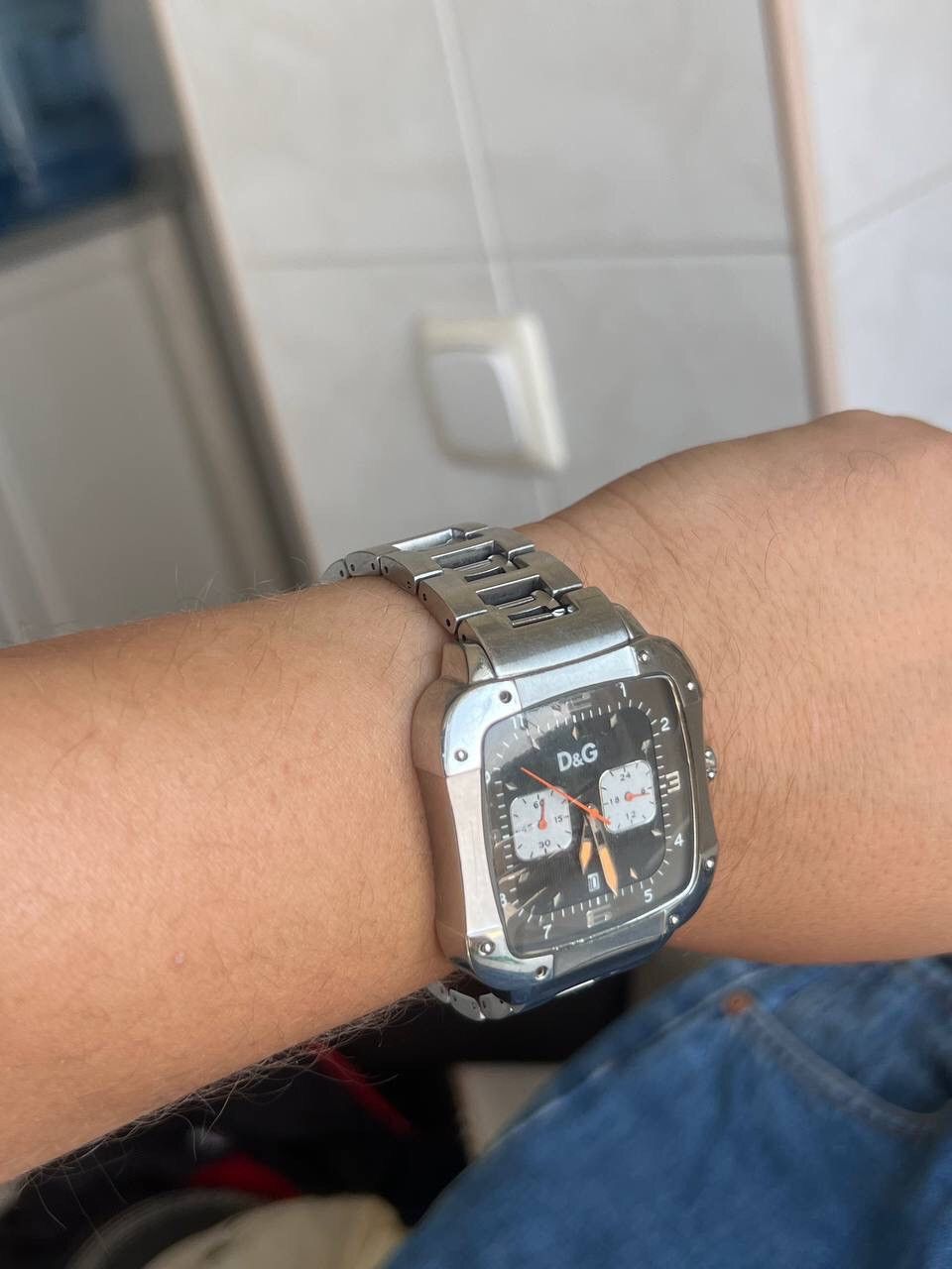 Dolce & Gabbana D&G MEN'S METAL BIG CHUNKY METAL STEEL QUARTZ WATCH 2000S Size ONE SIZE - 18 Thumbnail