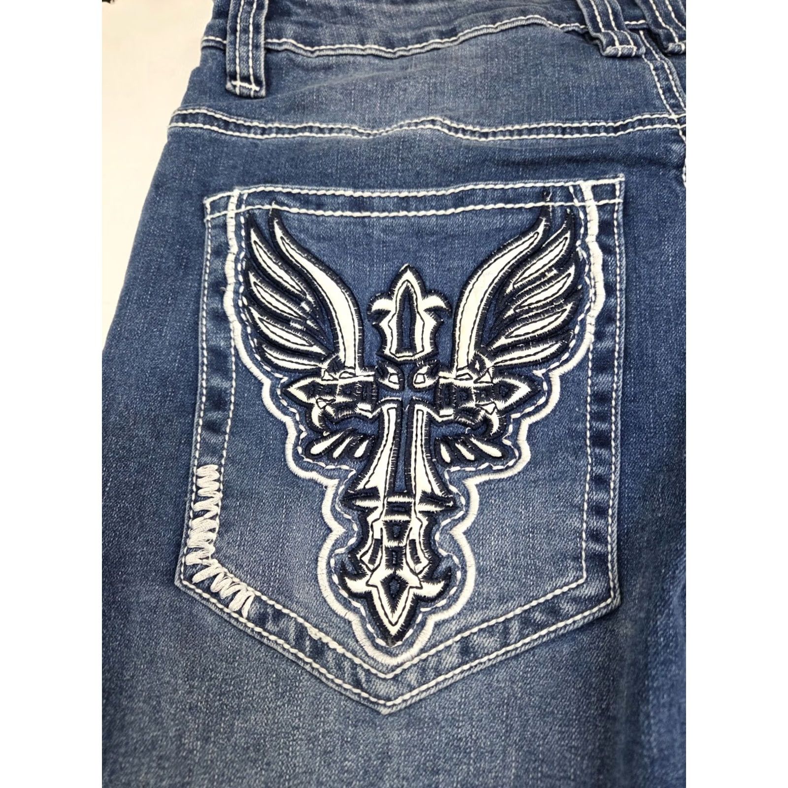 Denime VICTORIOUS Jeans Bootcut Denim Embroidered Blue 32/30 Mens Regular Victory Vintage? NWT Size US 32 / EU 48 - 6 Thumbnail