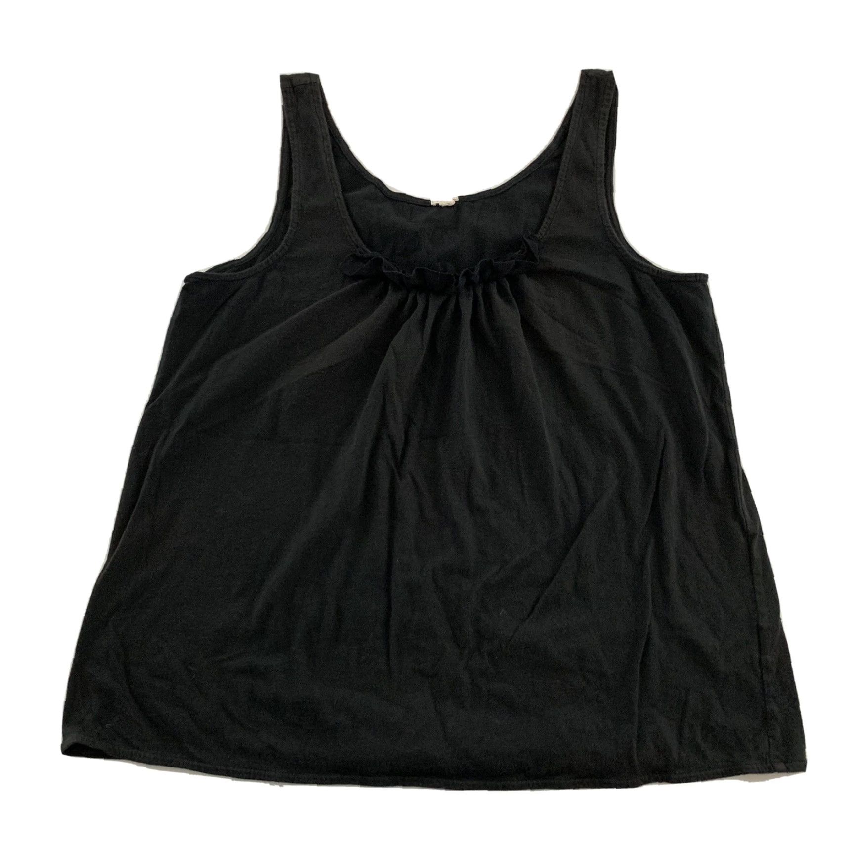 J.Crew J. Crew Sleeveless Ruffle Tank Top XS Women solid Black Size XS / US 0-2 / IT 36-38 - 2 Thumbnail