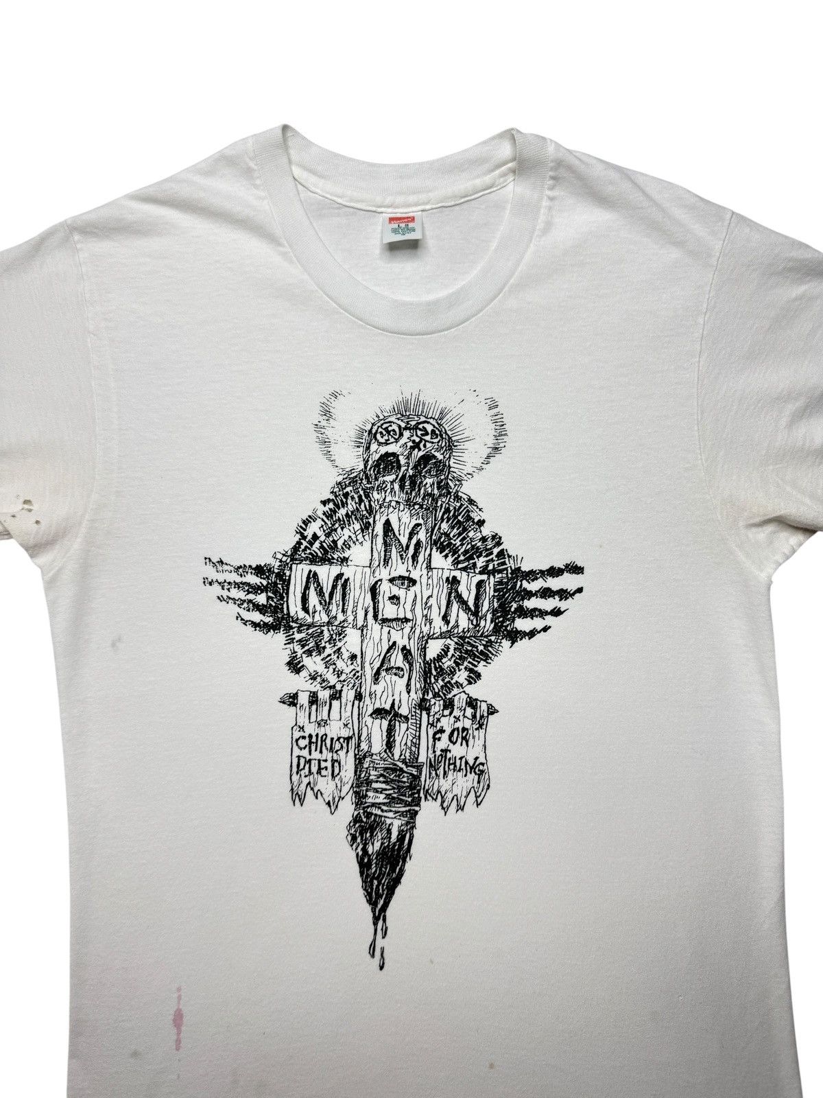 Vintage Vintage 80’s Meat Men Christ Died for Nothing Band Tee Shirt Size US L / EU 52-54 / 3 - 2 Thumbnail