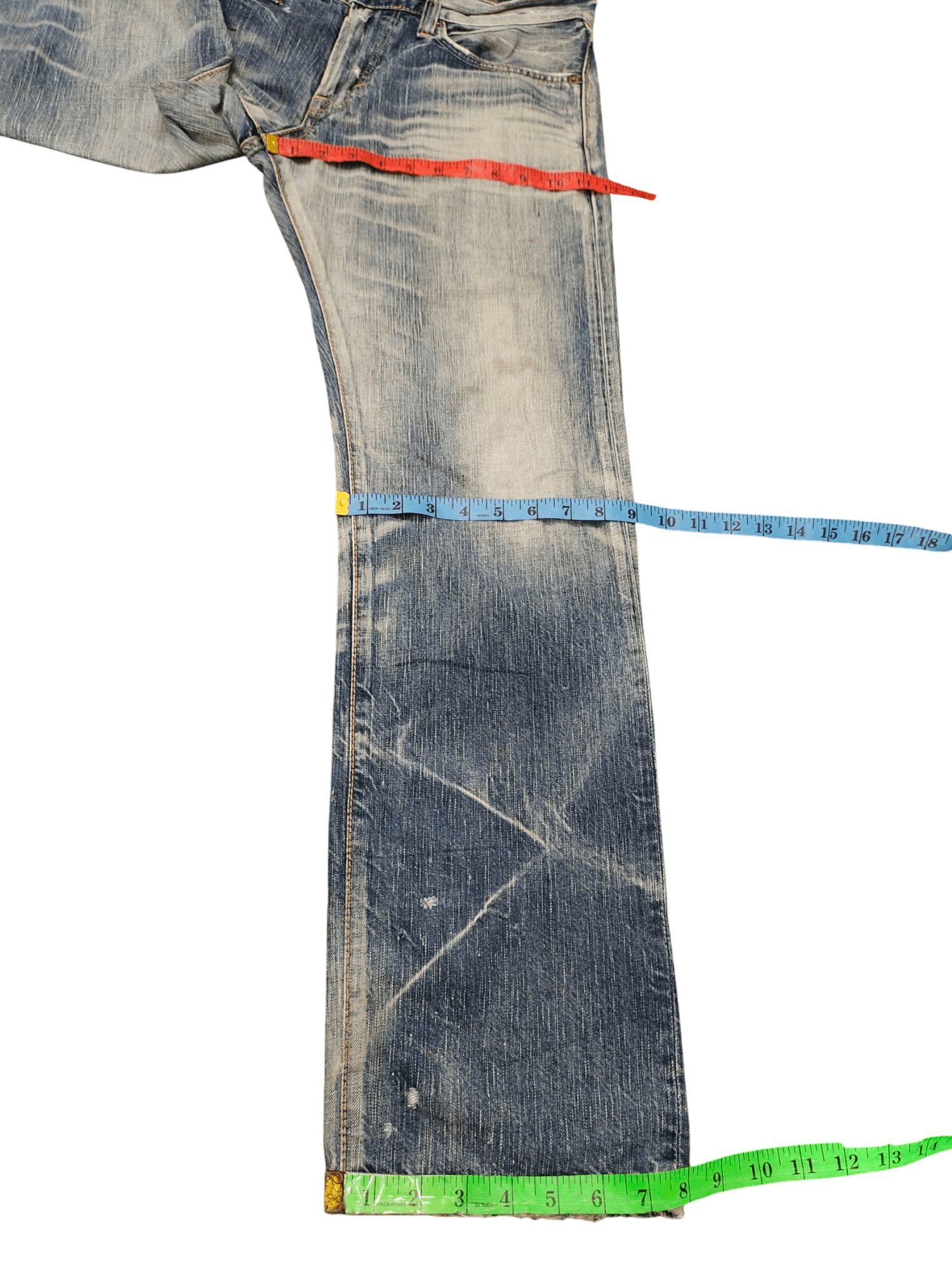 Edwin Vintage Edwin 503 Distress Faded Clawmark Denim Jeans Size US 33 - 17 Thumbnail