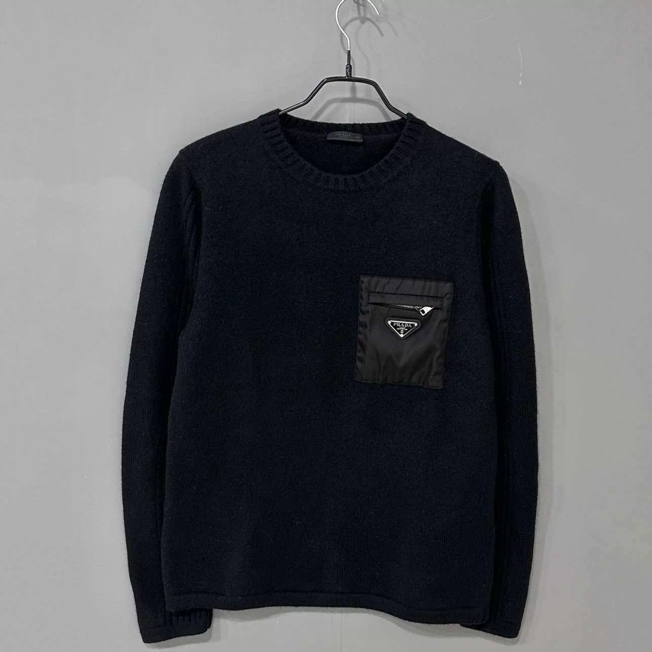 Prada Black Knit Sweater with Zip Pocket Size M Size US M / EU 48-50 / 2 - 1 Thumbnail