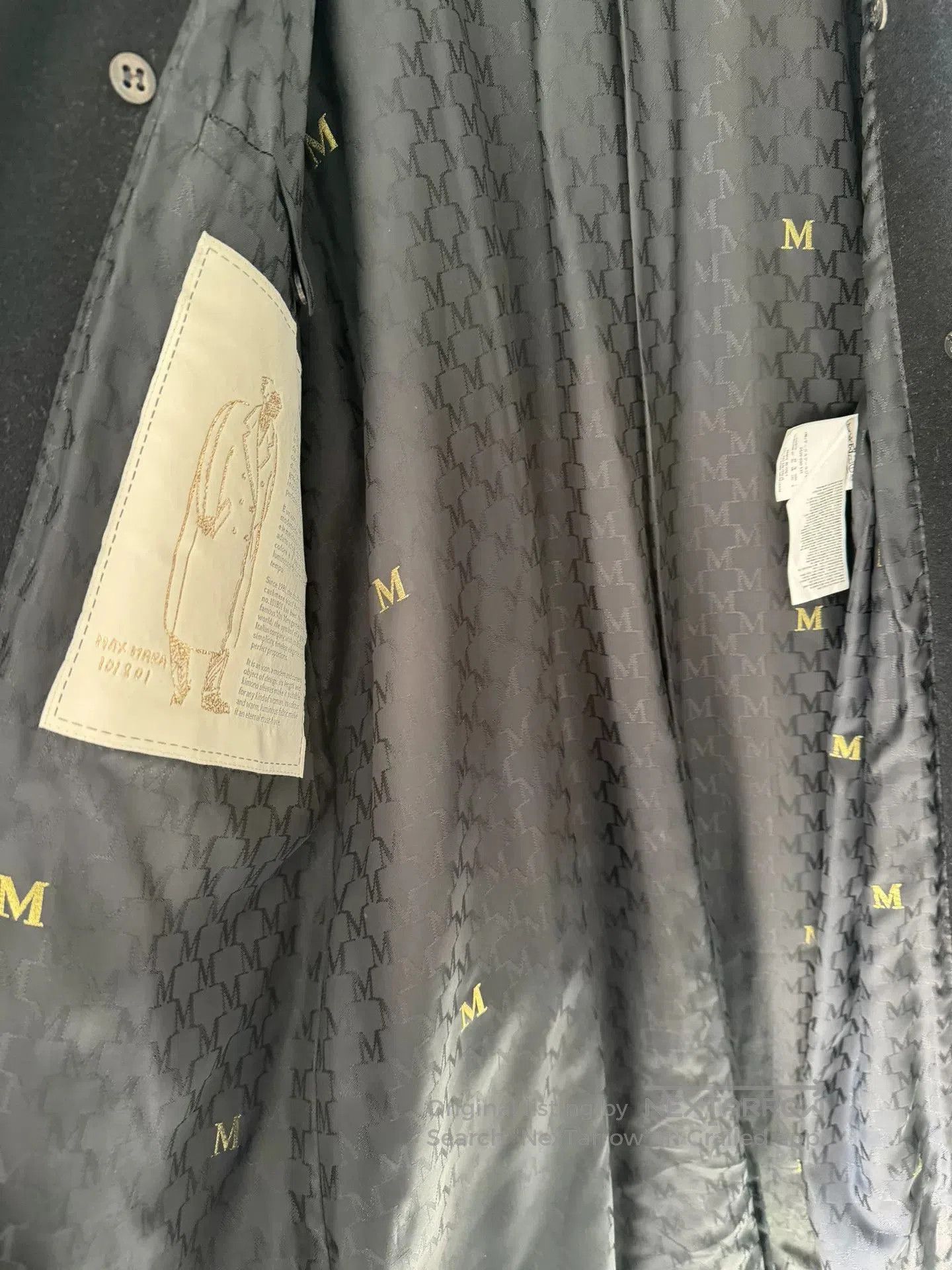 Max Mara MaxMara 101801 Black Wool Coat. Size S / US 4 / IT 40 - 6 Thumbnail