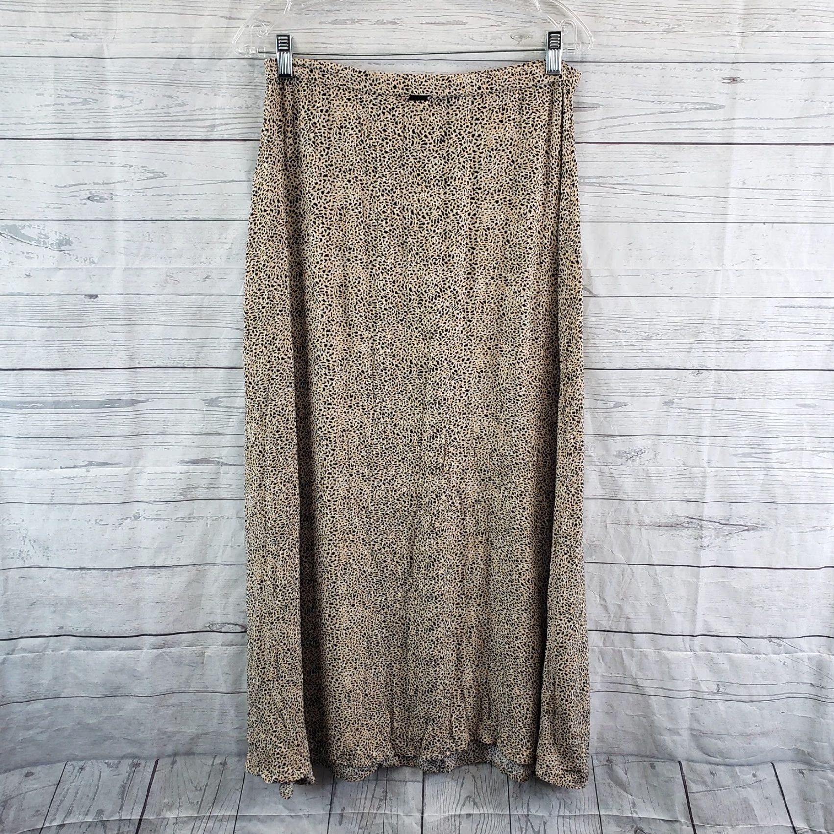 Billabong VINTAGE Billabong Womens Maxi Skirt Sz 31 Brown Black Animal Print Viscose Side Zip Size 24" / US 00 / IT 34 - 4 Thumbnail