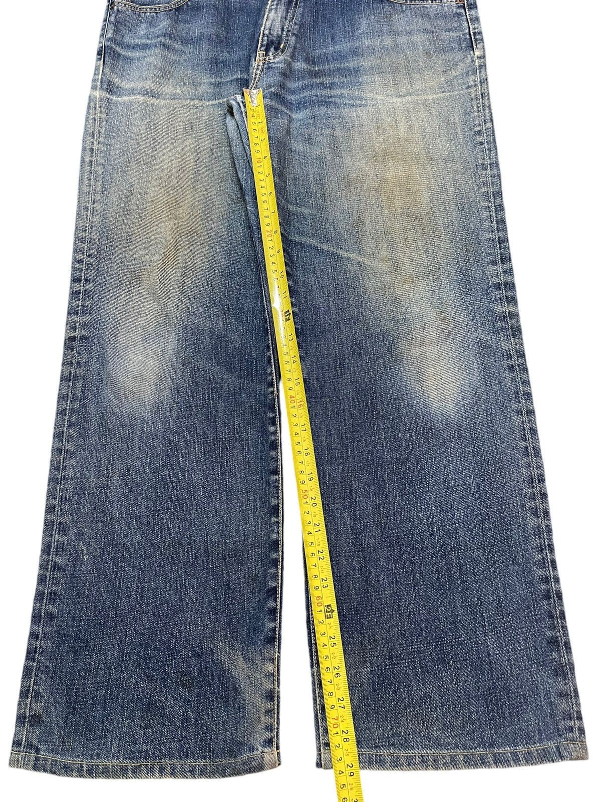Uniqlo Vintage Y2K Japanese Uniqlo Faded Mud Wash Wide Leg Straight Size US 36 / EU 52 - 13 Thumbnail