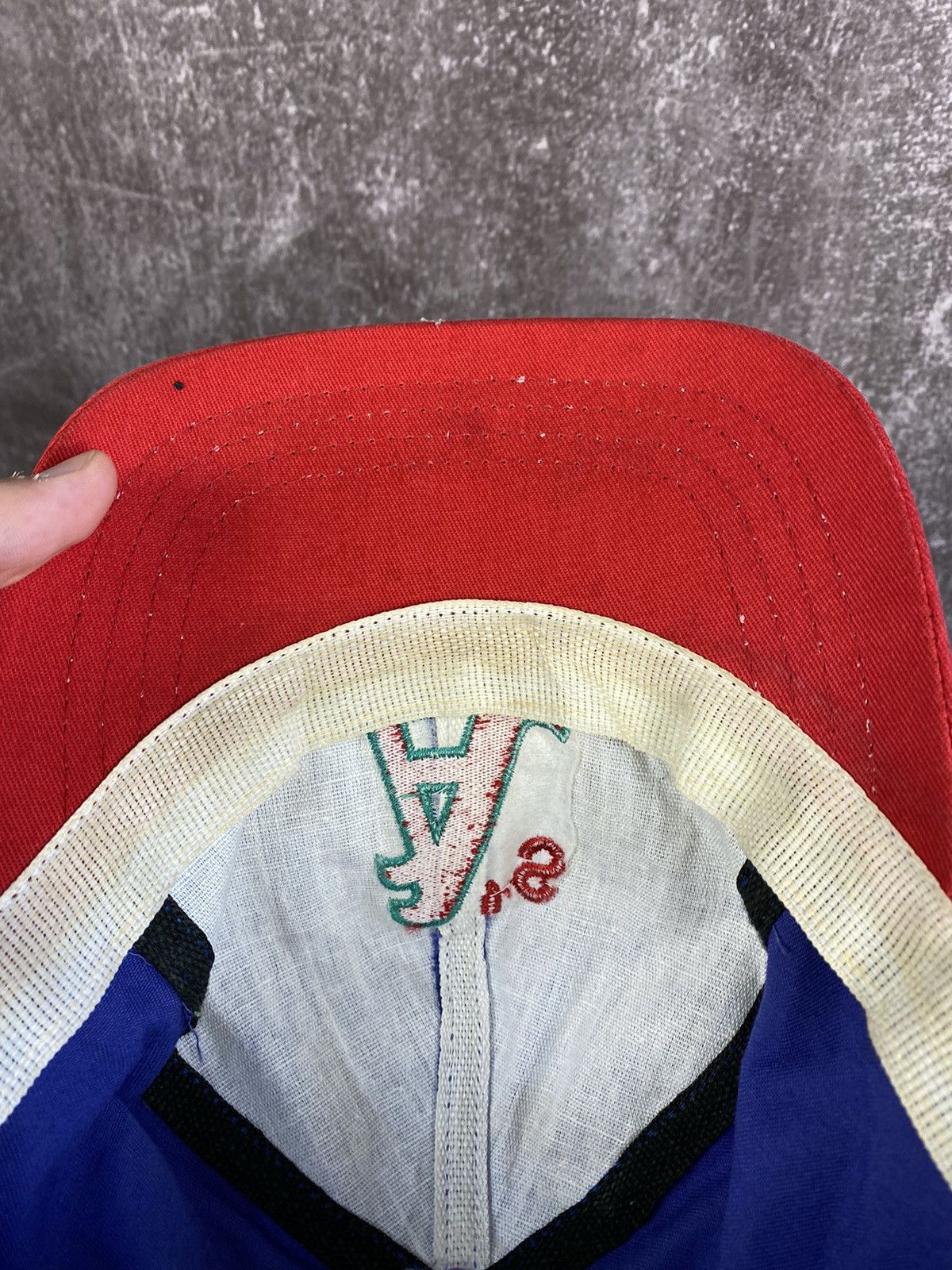 MLB VINTAGE Atlanta Braves Hat Cap Blue Red Baseball Men 90s Size ONE SIZE - 15 Thumbnail