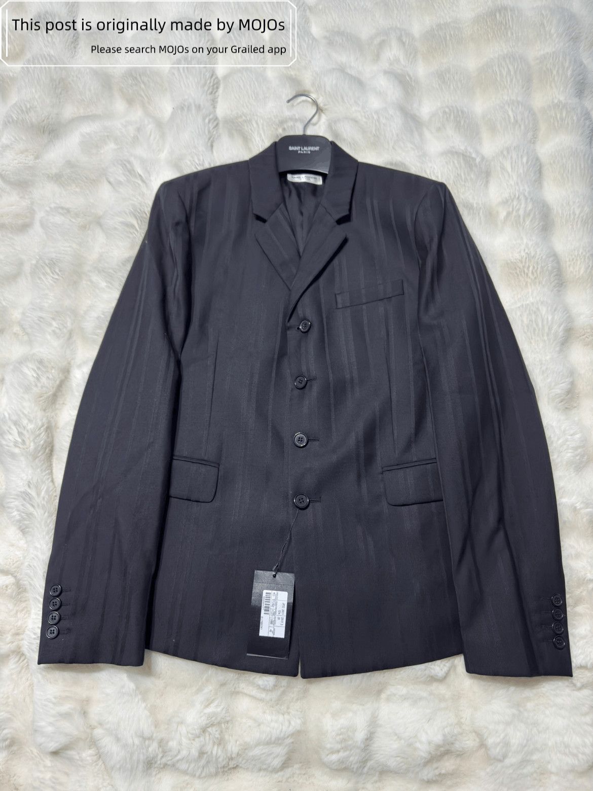 Sz 48 Saint Laurent Paris Stripe Pattern Blazer Jacket