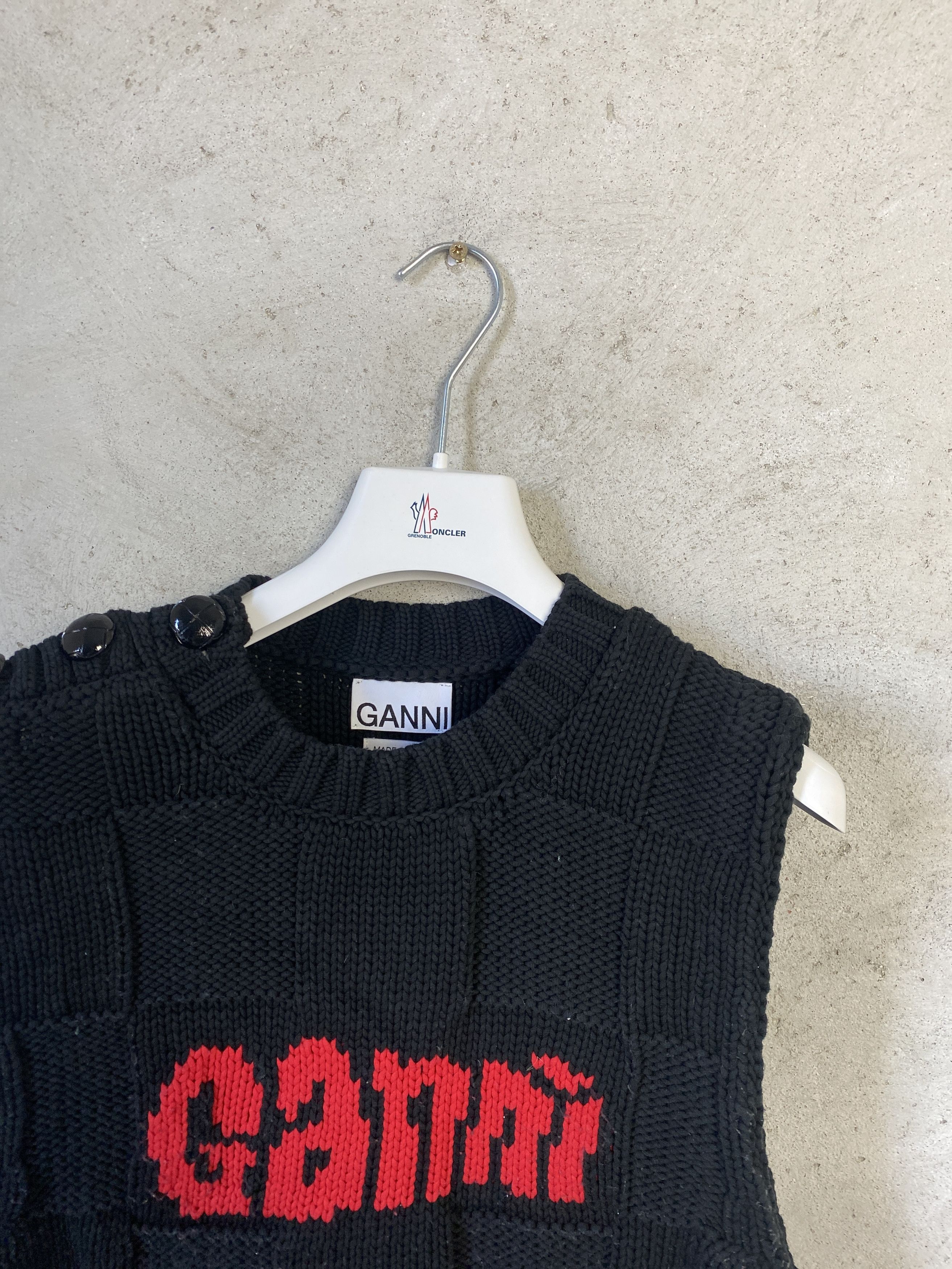 Ganni Ganni big logo knitted sweater vest knitwear Size M / US 6-8 / IT 42-44 - 2 Thumbnail