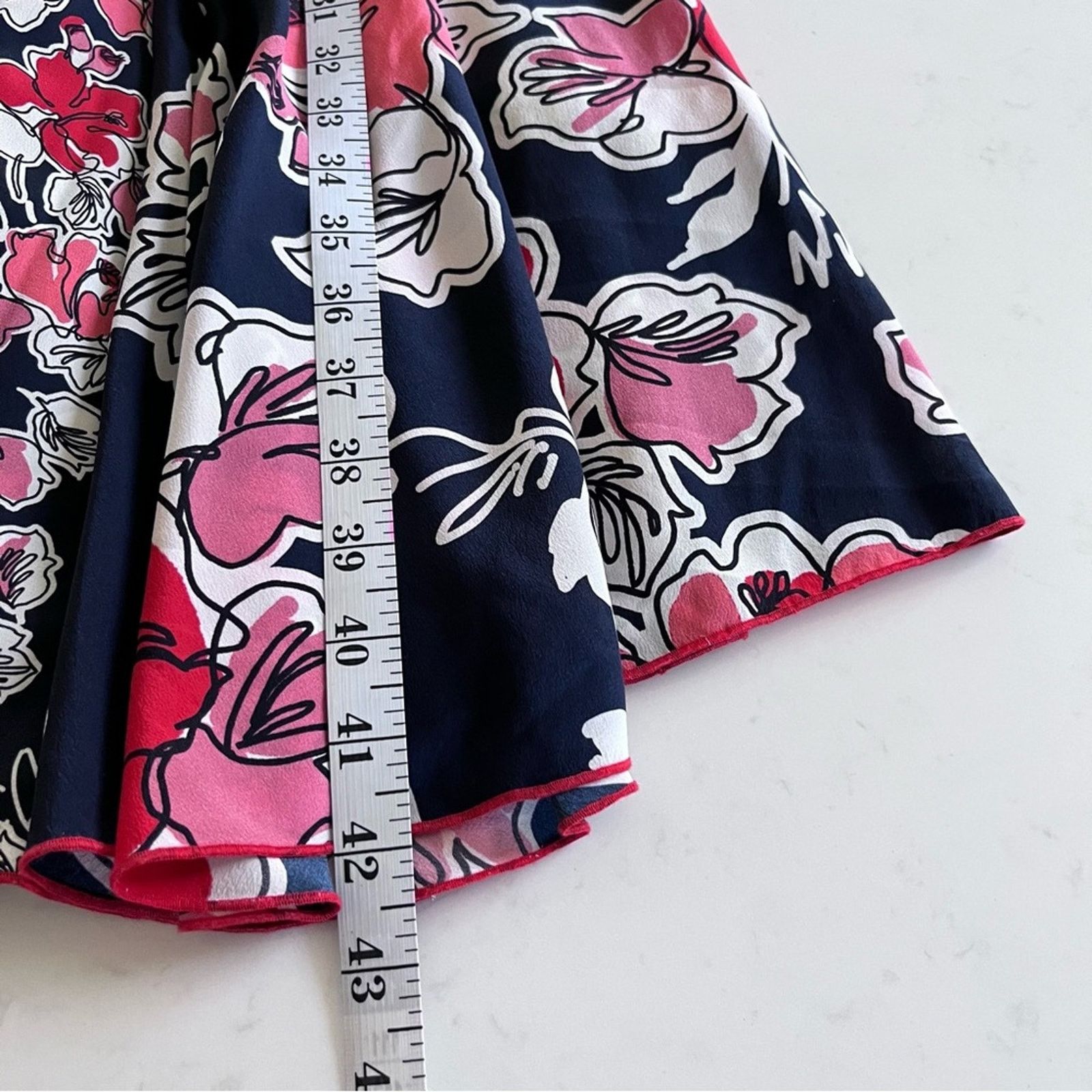 Jason Wu Grey Jason Wu navy floral print assymetrical silk midi dress Size M / US 6-8 / IT 42-44 - 10 Thumbnail