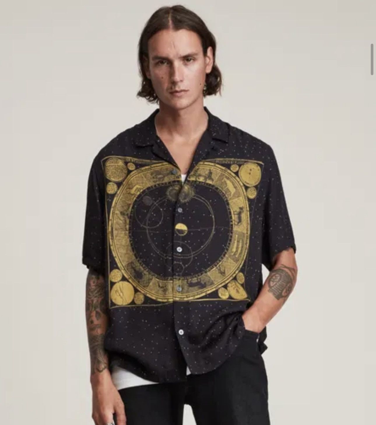Allsaints AllSaints Starchart Shirt big logo viscose short sleeve Size US XL / EU 56 / 4 - 1 Thumbnail