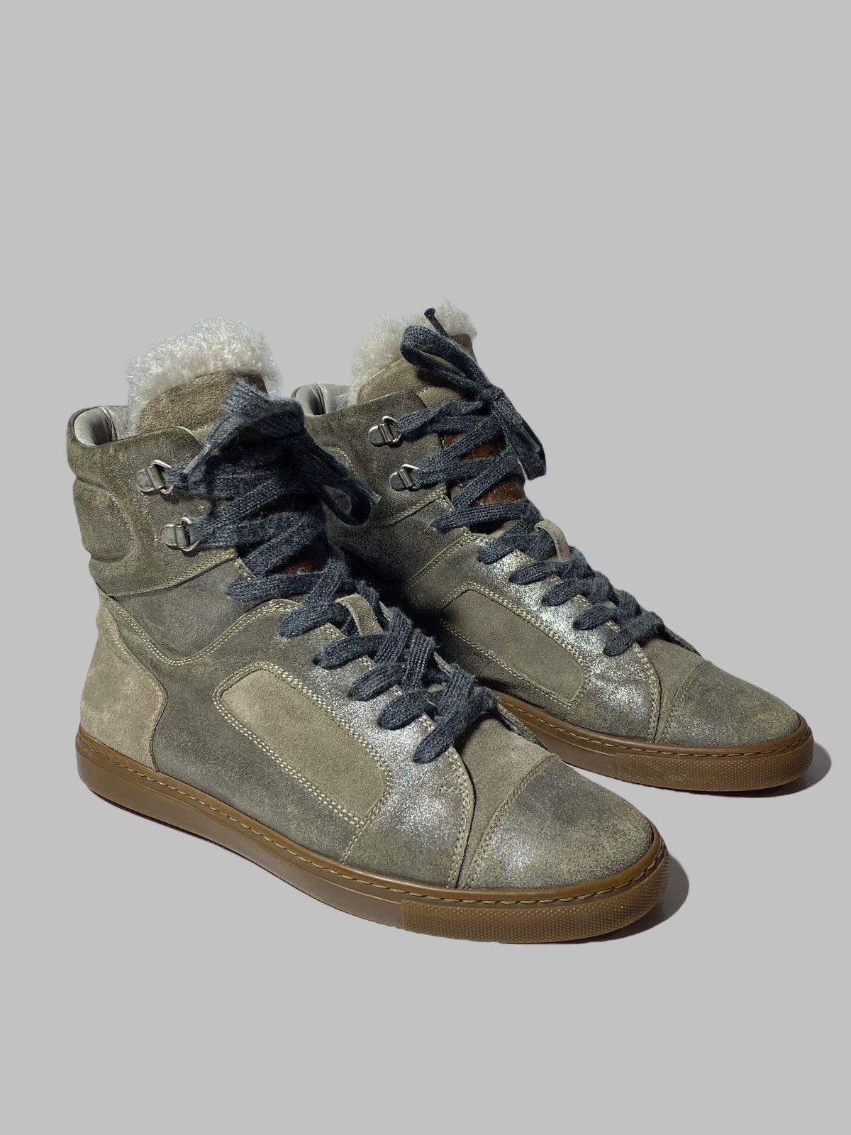 Brunello Cucinelli High Top Leather Sneakers