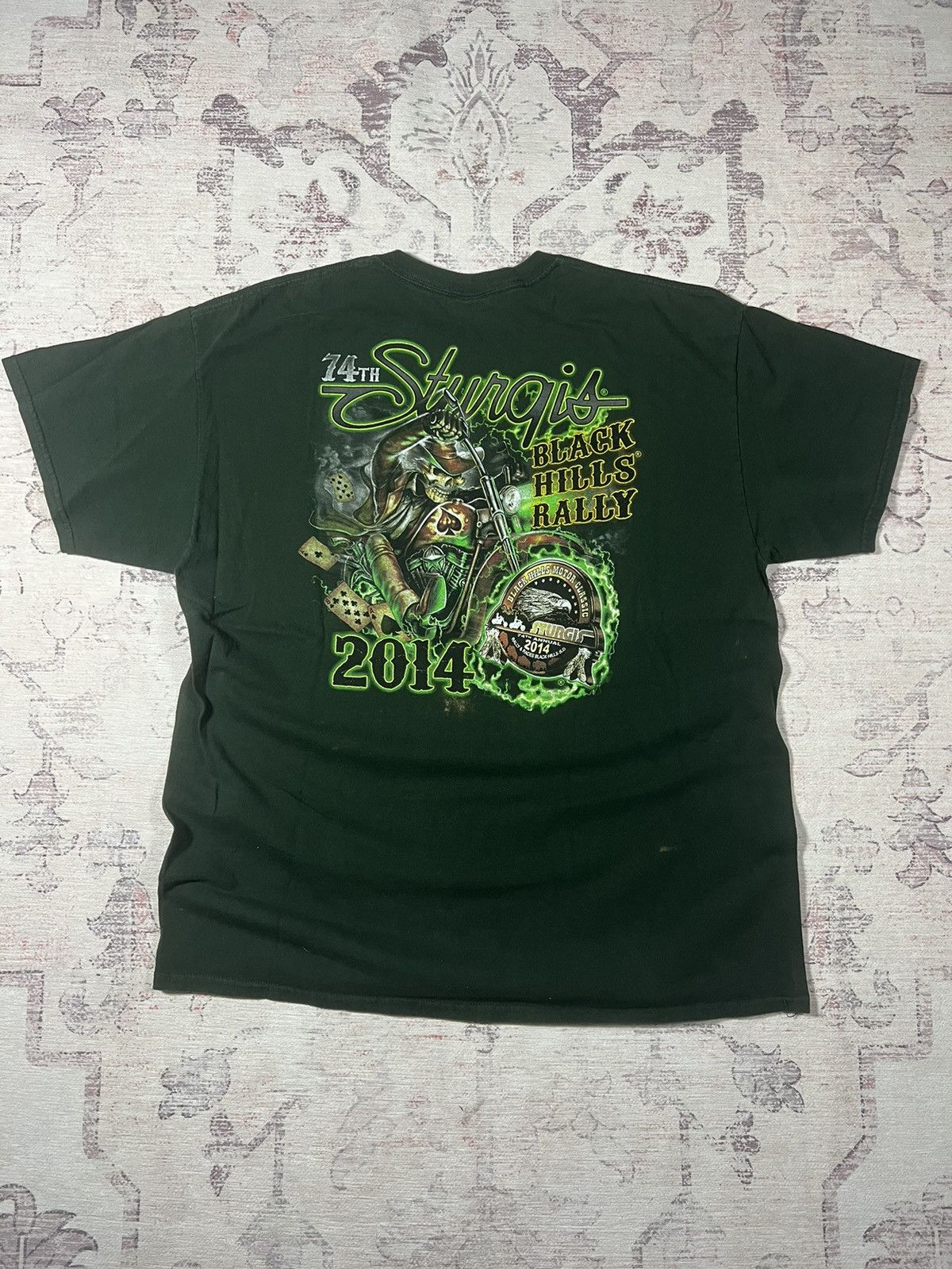 Harley Davidson Vintage Y2K Distressed Grave Digger Styled Sturgis Biker Tee Size US XL / EU 56 / 4 - 1 Thumbnail
