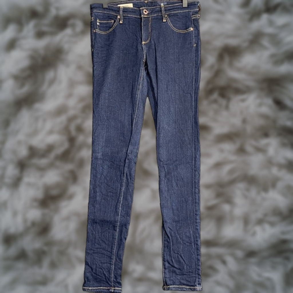Vintage VINTAGE AG Adriano Goldschmied Navy Blue Super Skinny The Legging Made USA 27R Women 27 Regular Blue Skinny Womens 27R Size 27" / US 4 / IT 40 - 1 Thumbnail