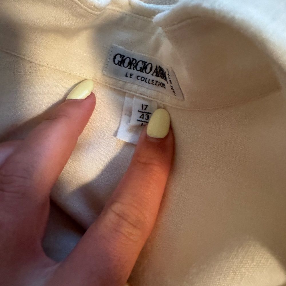 Giorgio Armani Giorgio Armani White Linen Shirt size L/17/43 Size US L / EU 52-54 / 3 - 4 Thumbnail