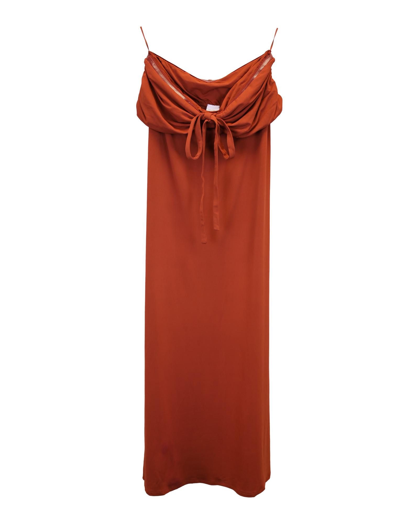 image of Flowing Maxi Dress In Orange Nylon By Max Mara Leisure, Women's (Size Medium)