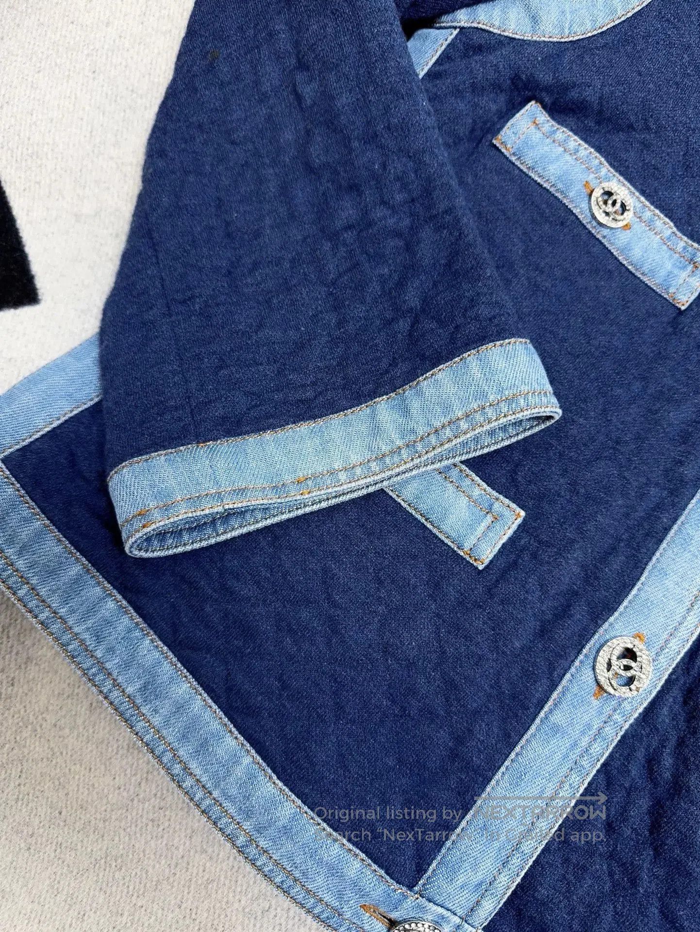 Chanel Chanel Blue Quilted Jacket with Denim Edges. Size US S / EU 44-46 / 1 - 3 Thumbnail