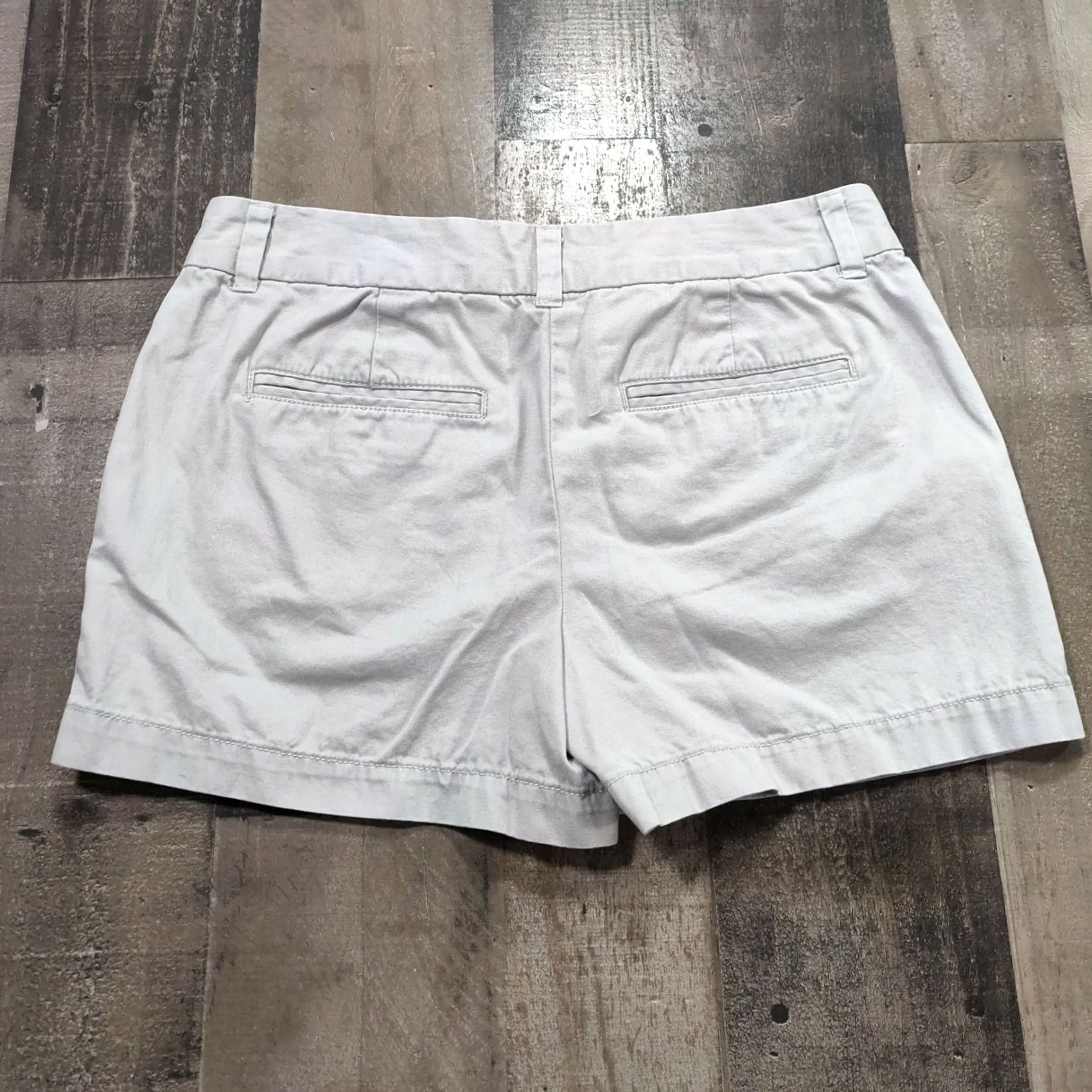 Loft LOFT Chino Shorts Womens Gray 0 Mid-Rise Flat Front Zip Closure Pockets Casual Summer Preppy Clothes Mens? Women Size 29" - 2 Thumbnail