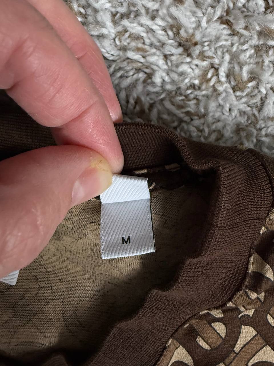 Burberry Burberry Stripe Monogram Short Sleeve Brown T-Shirt Size US M / EU 48-50 / 2 - 8 Thumbnail