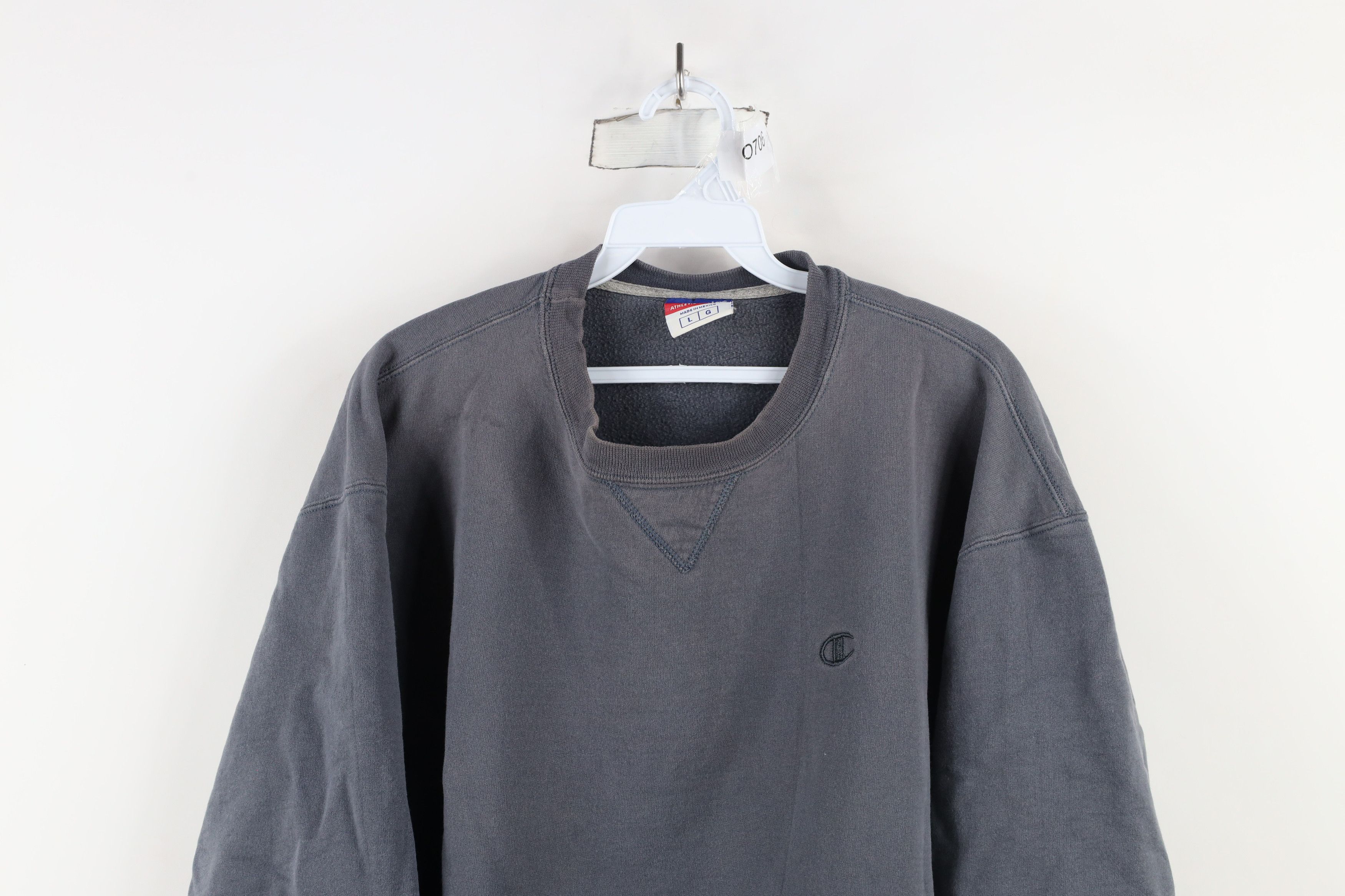 Champion × Vintage Vintage 90s Champion Crewneck Sweatshirt Steel Blue Size US L / EU 52-54 / 3 - 2 Thumbnail