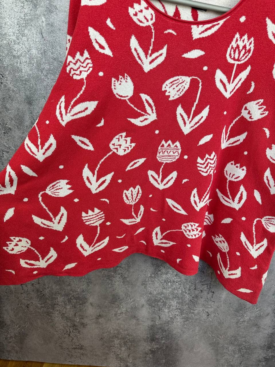 Gudrun Sjoden Gudrun Sjoden Red Floral Jacquard Knit Sweater Pullover Size XL / US 12-14 / IT 48-50 - 9 Thumbnail