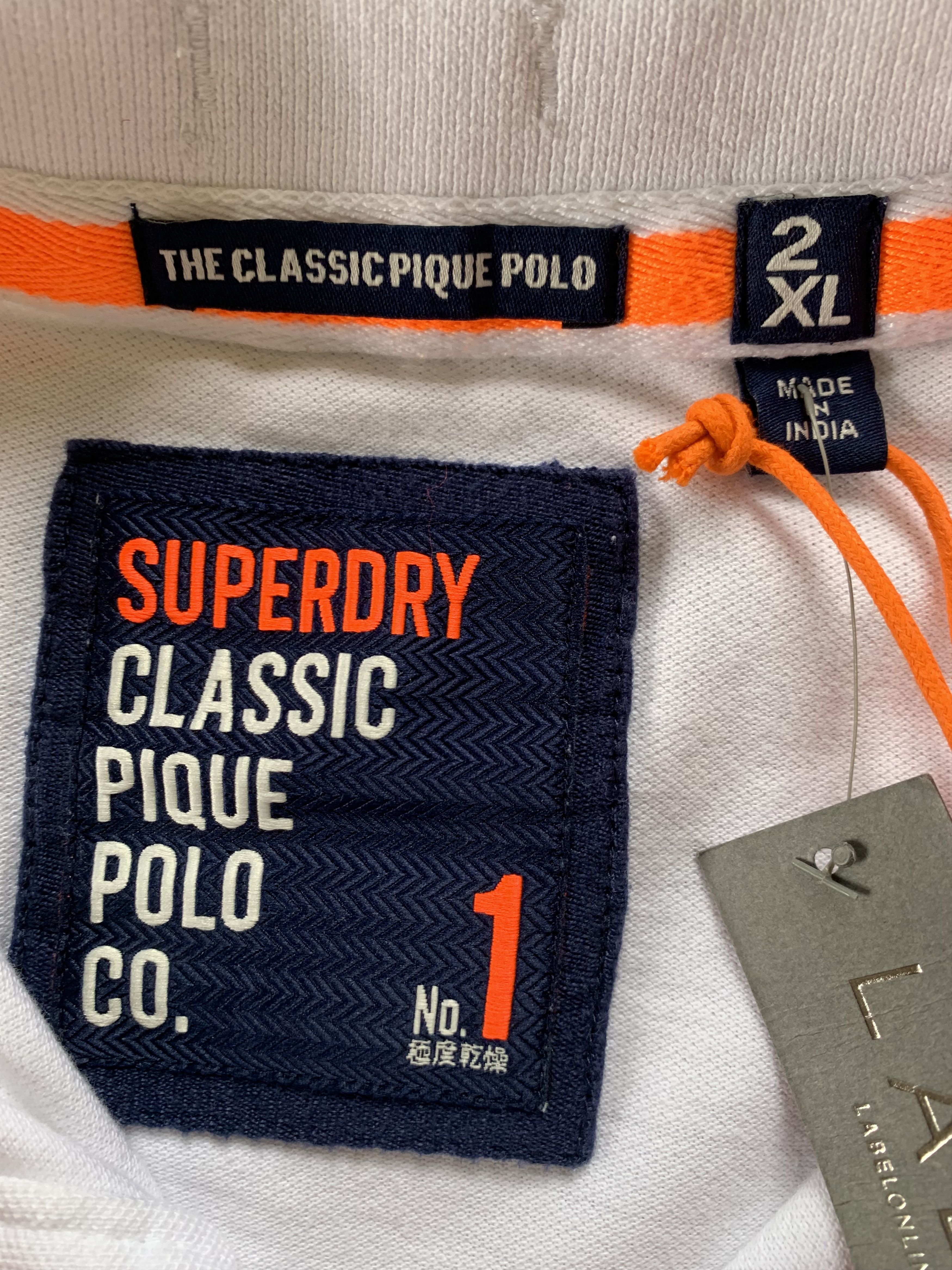Japanese Brand × Superdry Superdry Classic Basic White Short Sleeeve Polo T Shirt Size US XXL / EU 58 / 5 - 5 Thumbnail