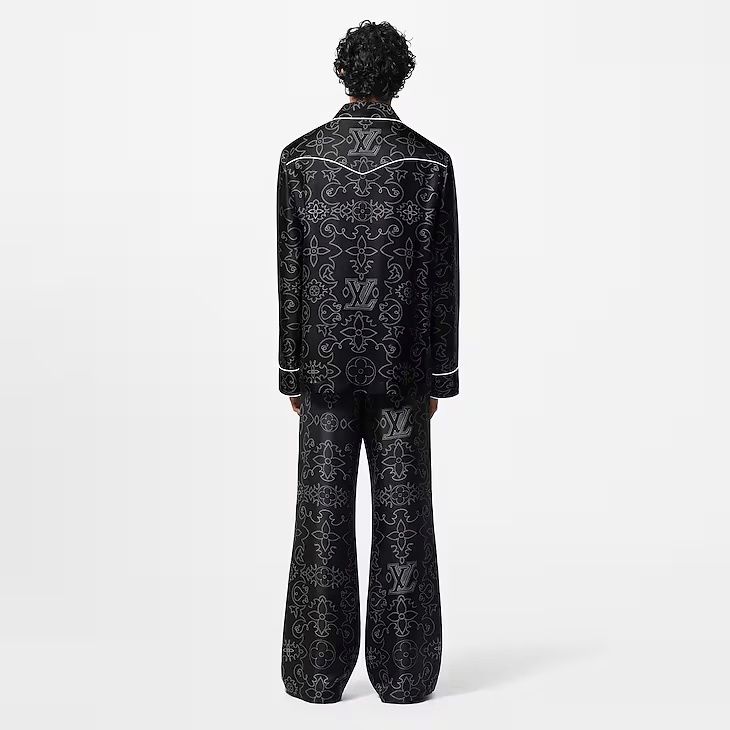 Louis Vuitton Printed Long-Sleeved Silk Pyjama Overshirt Size US XXL / EU 58 / 5 - 5 Thumbnail