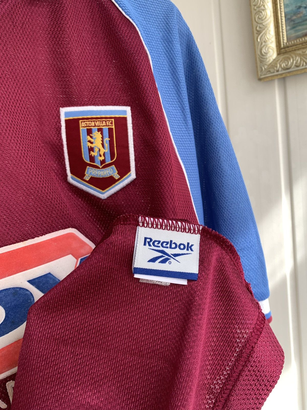 Reebok Reebok ASTON VILLA 1998 Vintage Home Shirt Size 42-44 L-XL Size US L / EU 52-54 / 3 - 8 Thumbnail