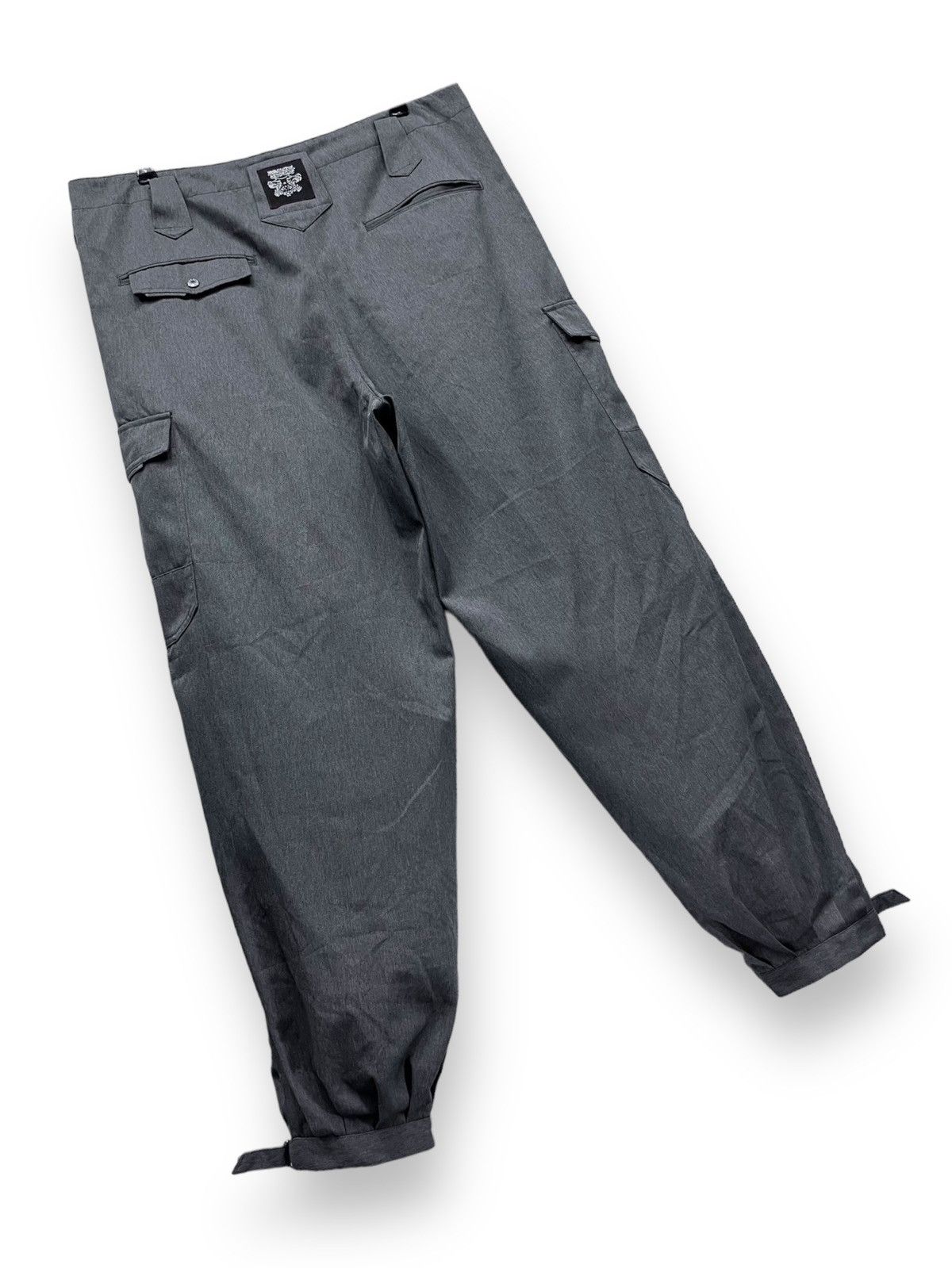 Japanese Brand Inspired YOHJI Baggy Balloon Buckle Leg Poly-Cotton Pants💥 Size US 34 / EU 50 - 4 Thumbnail