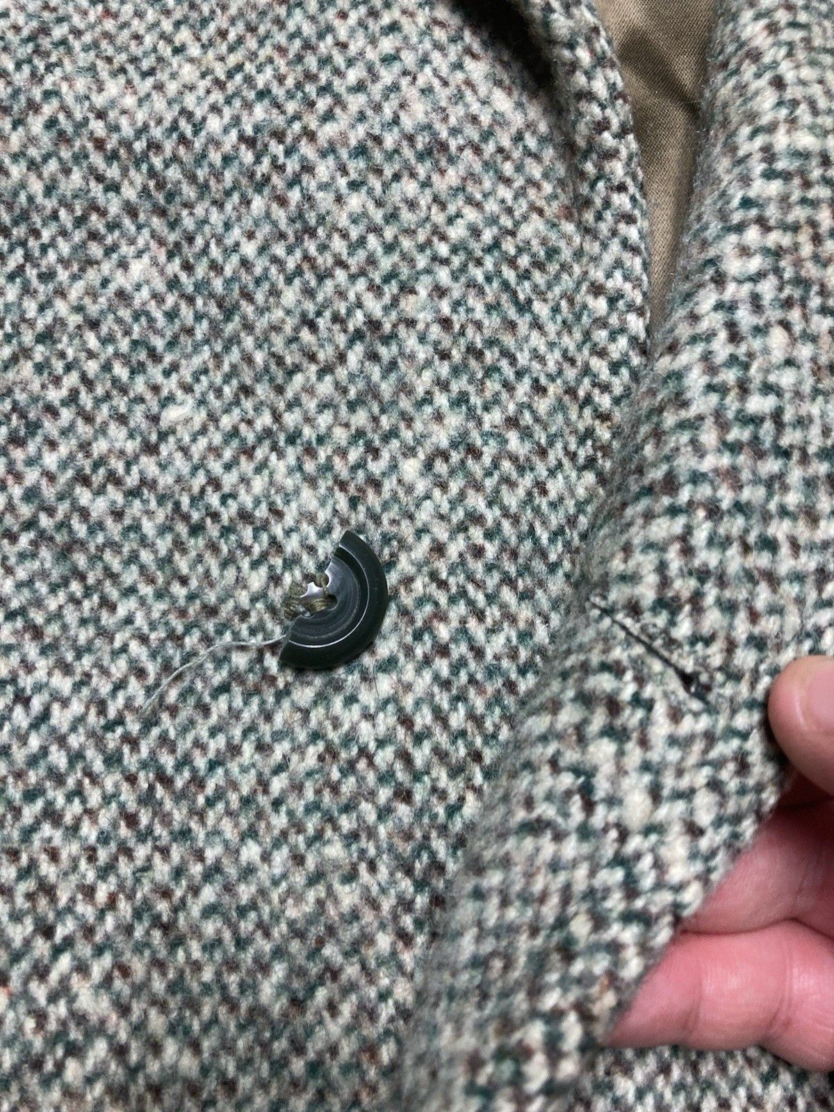 Vintage 60s wool overcoat trench Great Dane Harris tweed men's large Size US L / EU 52-54 / 3 - 3 Thumbnail