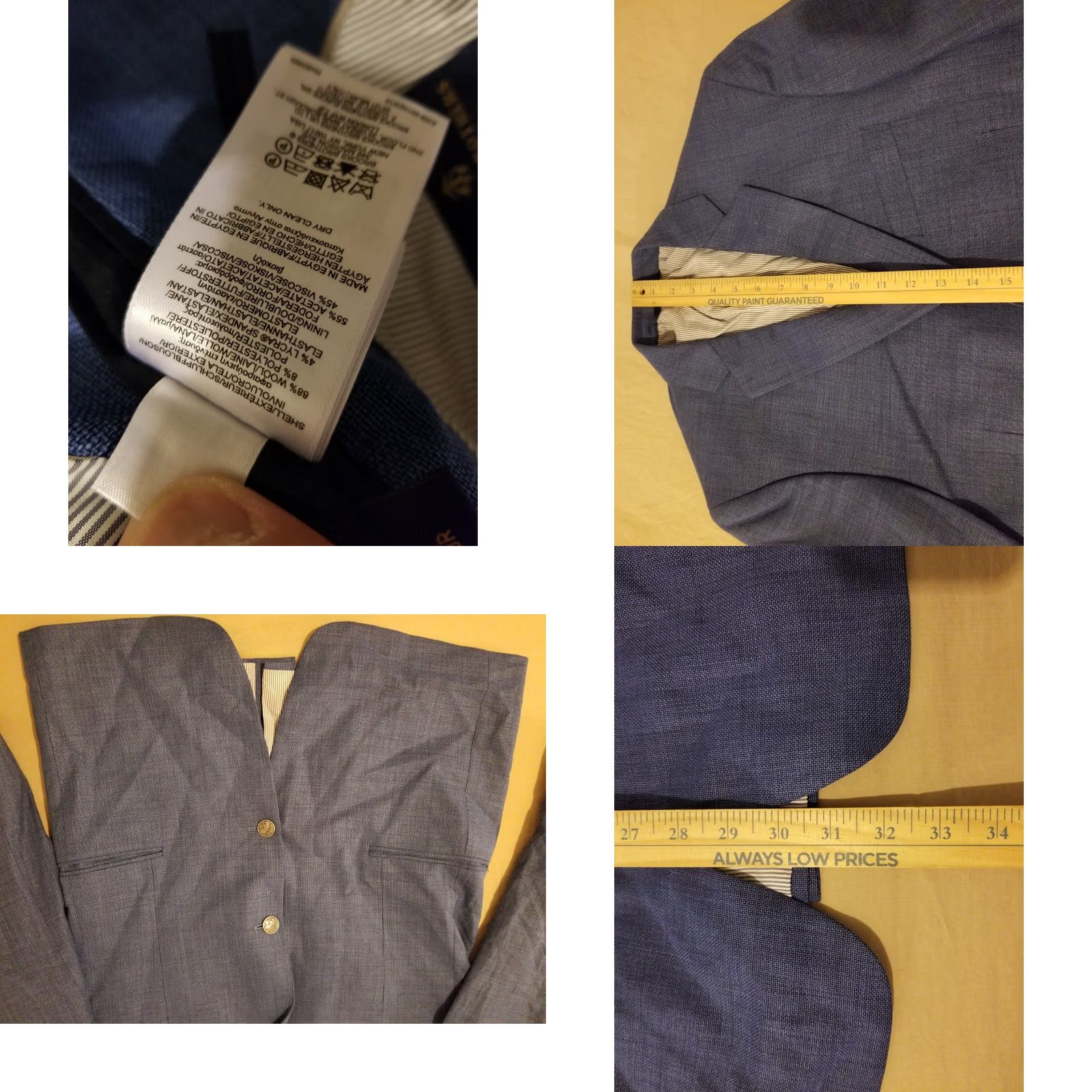 Brooks Brothers Mens Brooks Brothers Wool Blazer 40R Blue Sports Jacket Size 40R - 8 Thumbnail